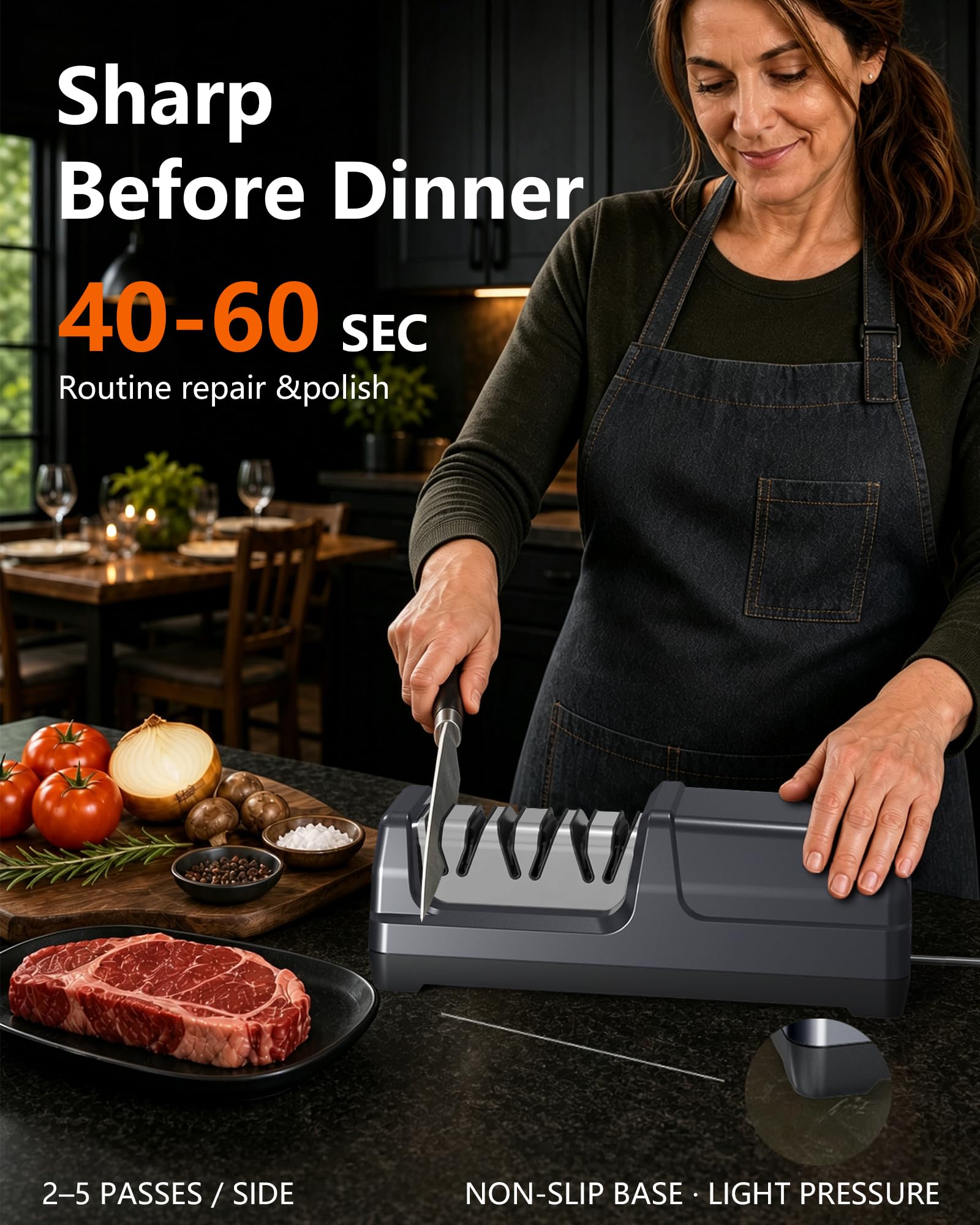 3-Stage Electric Knife Sharpener for Dull Straight-Edge Kitchen Knives — Amazon image 4