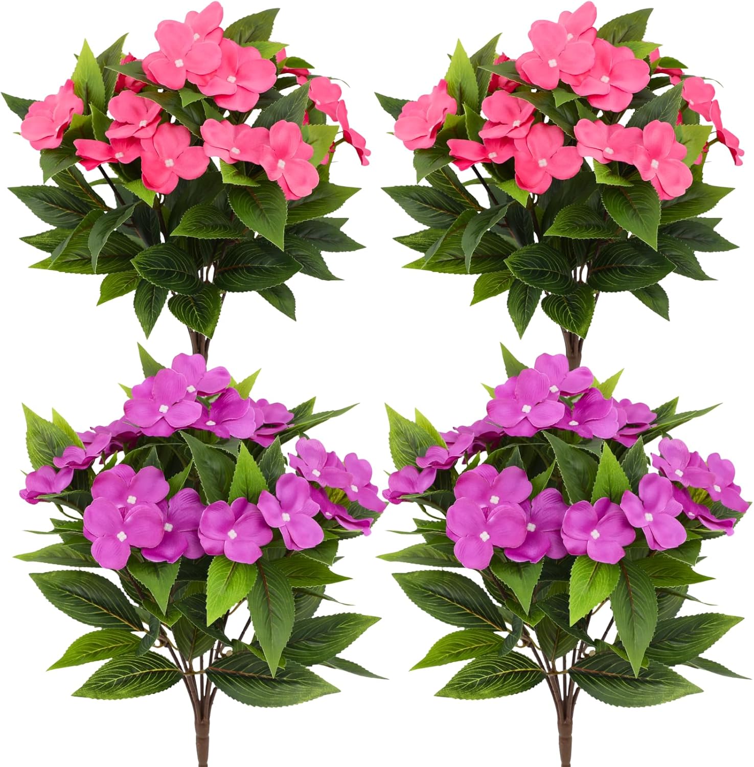ASTRYAS 48 Bundles Artificial Morning Glory Flowers Plants for Outdoor Decoration UV Resistant Fake Flowers for Spring Garden Planter Porch Patio Yard Balcony Home Decor(48, Multicolor)