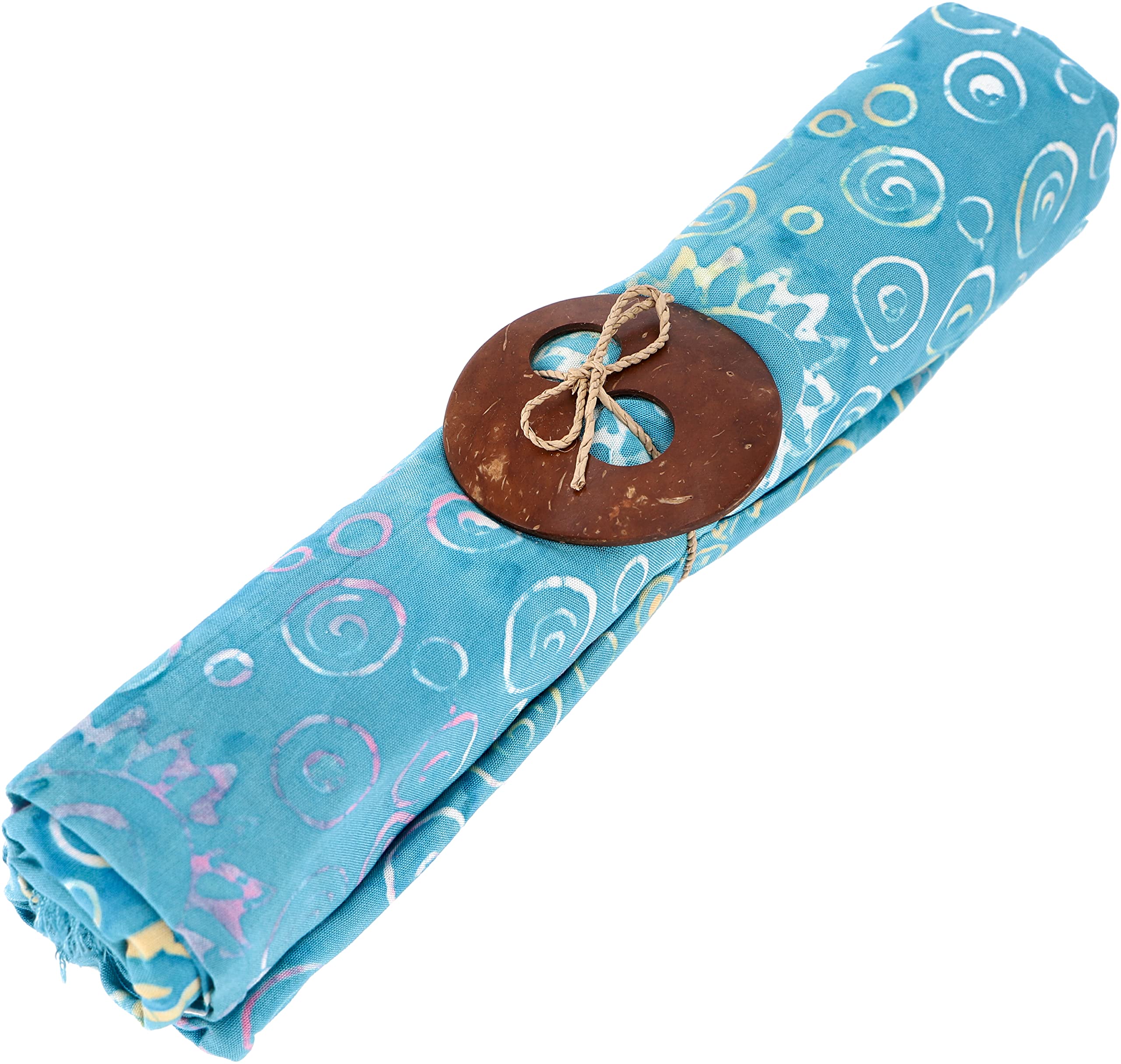 GURU SHOPBali Batik - Vestido de pareo, falda envolvente, pareo, toalla de playa con hebilla de pareo, hombre/mujer, diseño 3/azul turquesa, sintético, talla: talla única, 160 x 100 cm, Design