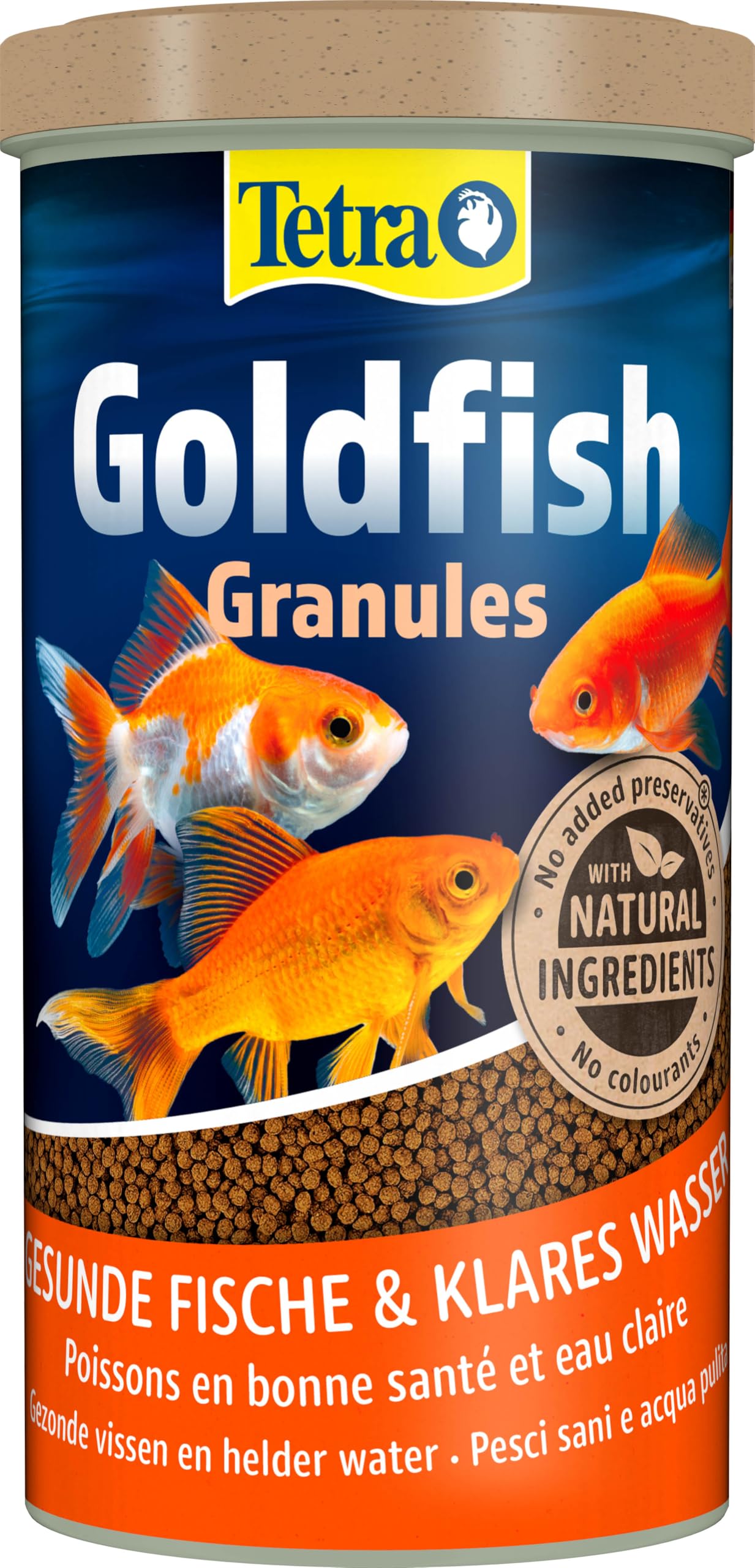 Tetra Goldfish Granules - Alimento granulado para carpines dorados y otros peces de agua fría, lata 1 L