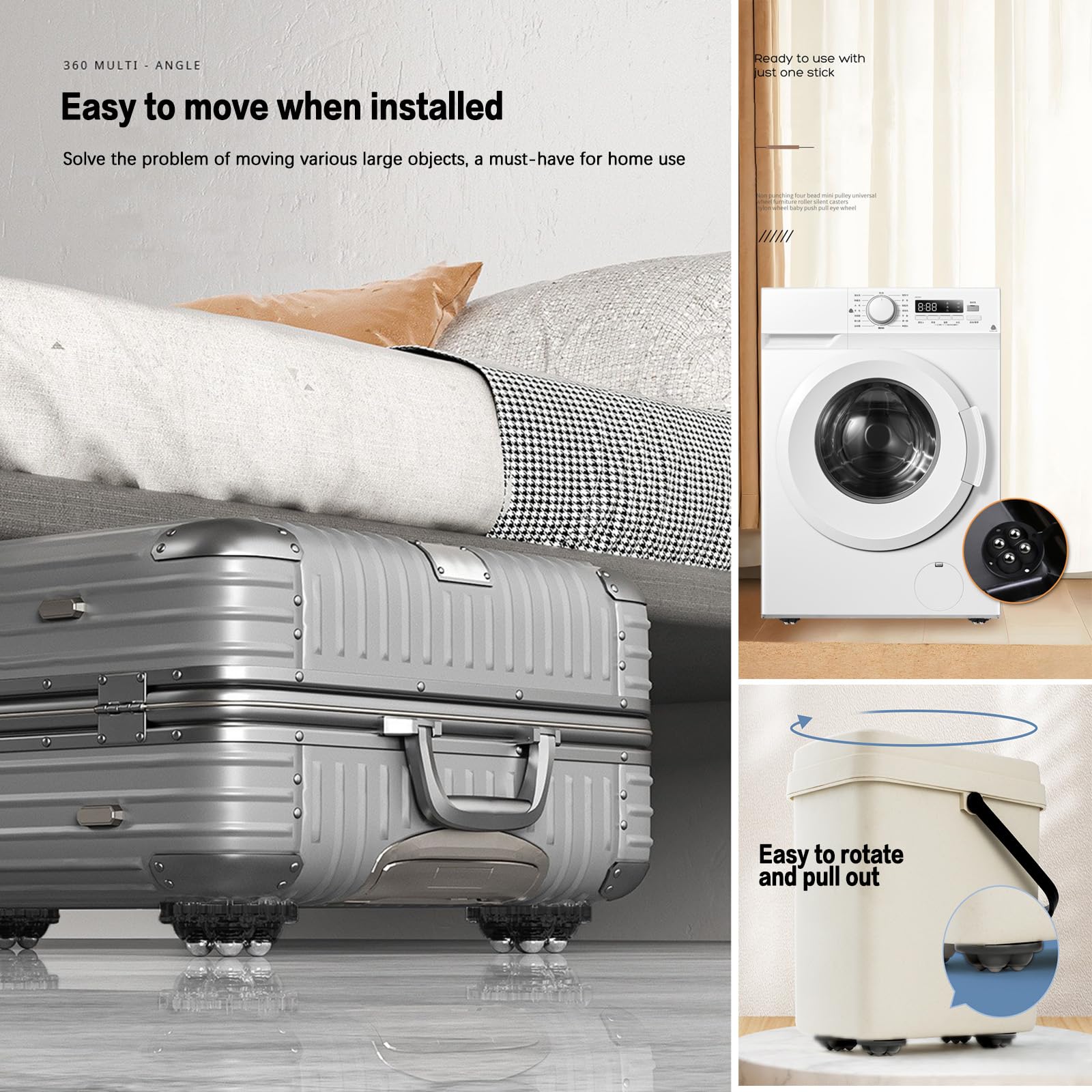 SHUESS 16er Kugelrollen Set Edelstahl - Mini Transportrollen 25kg Tragkraft