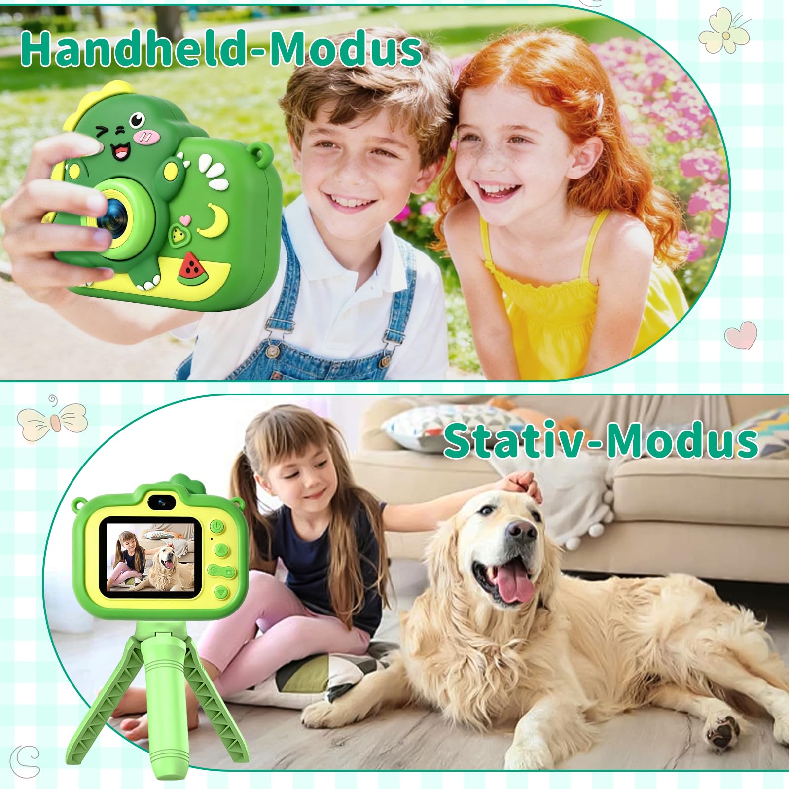 Kinderkamera, 1080P HD Digitalkamera für Kinder mit 2,0" Bildschirm & 32GB-Karte, Geschenke für Geburtstag Weihnachten, Fotoapparat Spielzeug für 3-12 Mädchen Jungen