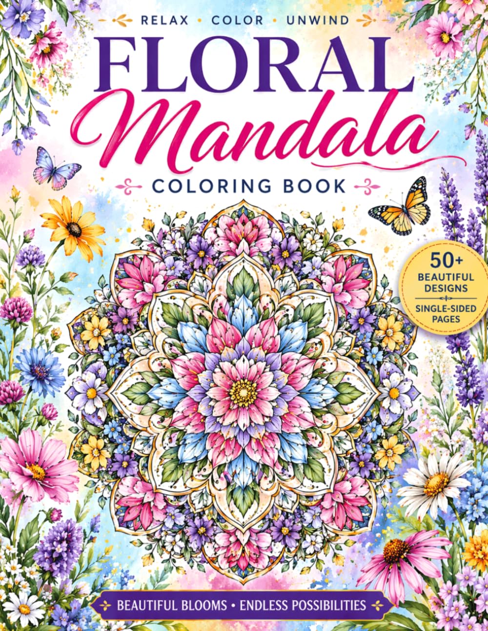 Floral Mandala Coloring Book