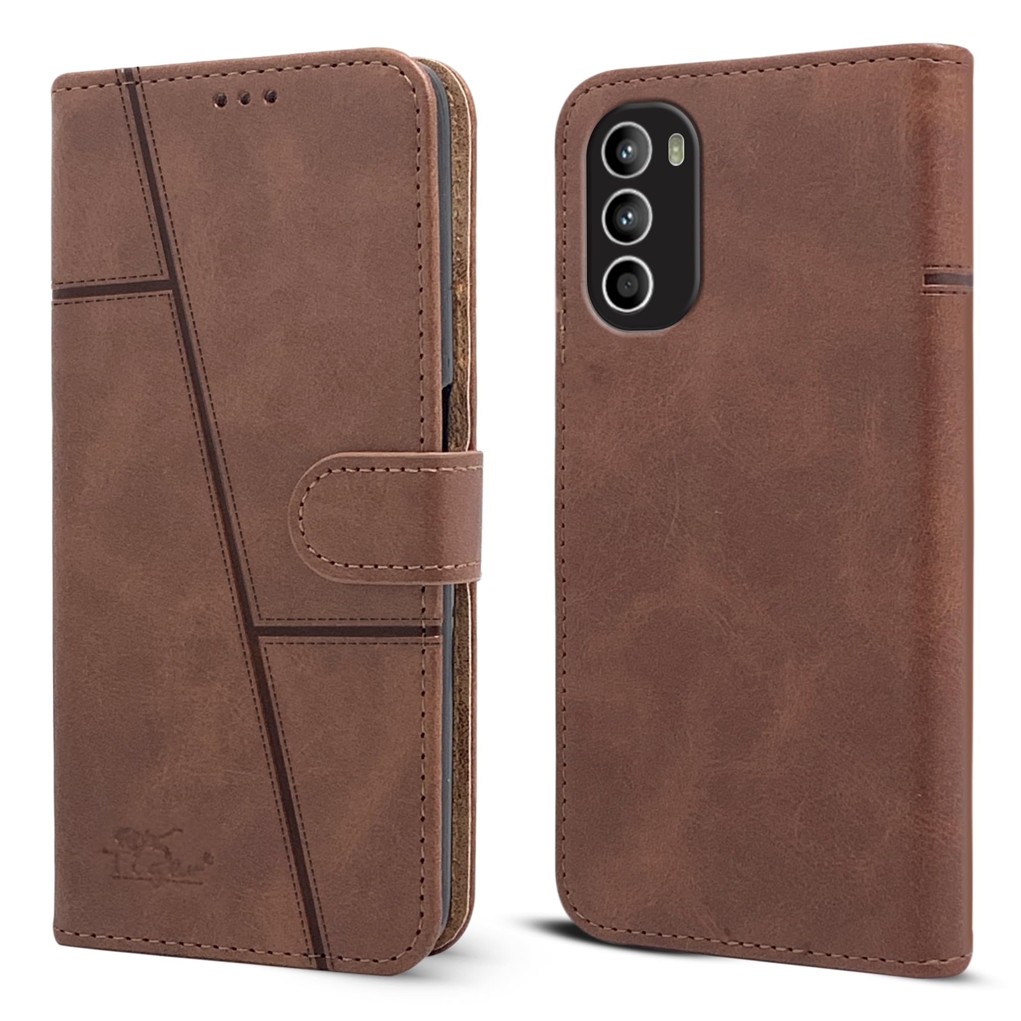 Jkobi Flip Cover Case for Motorola Moto G52 5G (Stitched Leather with Magnetic Closure | Brown) (B0CZ6SHCHC) Amazon Price History, Amazon Price Tracker