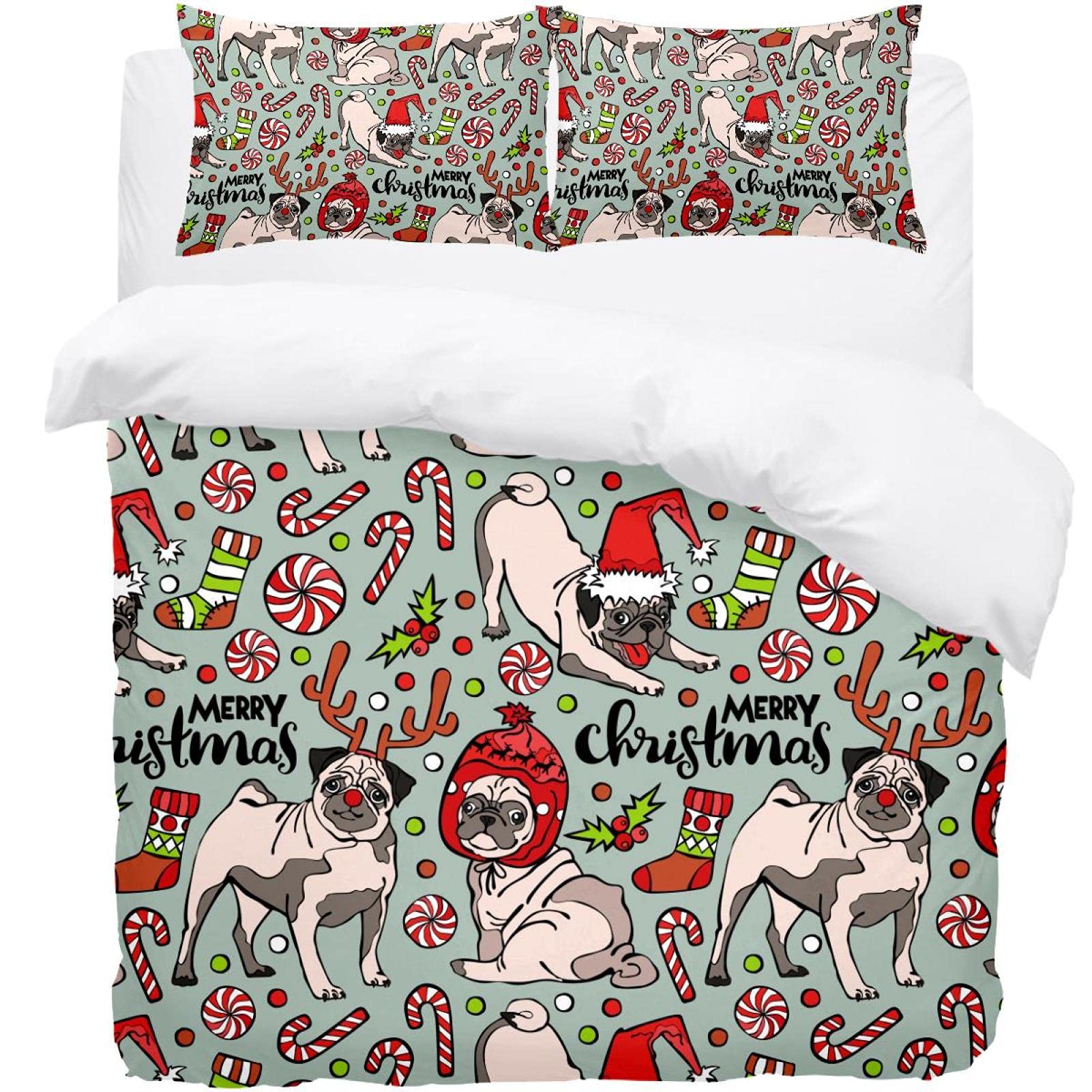 Housse de couette chiots de Noël : la parure de lit chaleureuse pour réchauffer les cœurs