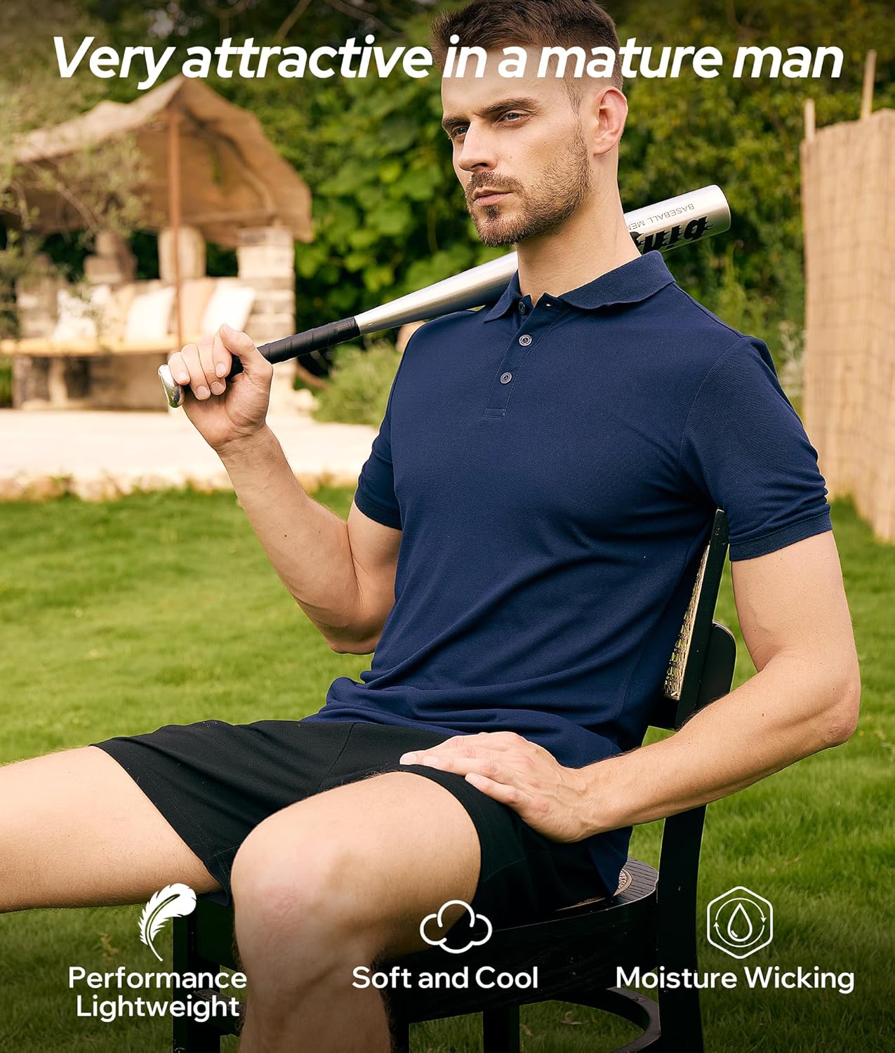 BAMBOO COOL Men's Polo Shirts Slim-Fit Moisture Wicking Mens Shirt Performance Short Sleeve Polo for Men - Image 2