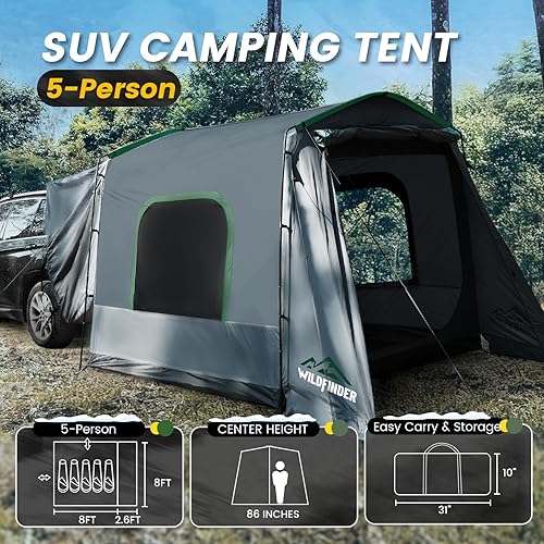 Miniatura 2 de SUV Tent, Rectangle Car Tent for Family, Waterproof & Windproof for Car Camping, Large Camping Tents with Storage Bag, SUV, Van, Jeep
