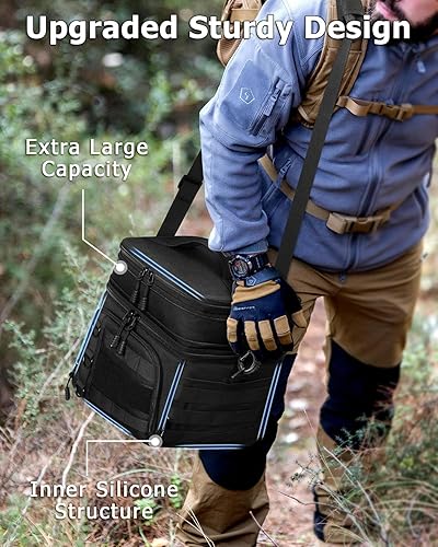 Miniatura 2 de RalChyez Lonchera táctica para hombres, bolsa de almuerzo grande aislada expandible, enfriador de doble cubierta, a prueba de fugas, impermeable,