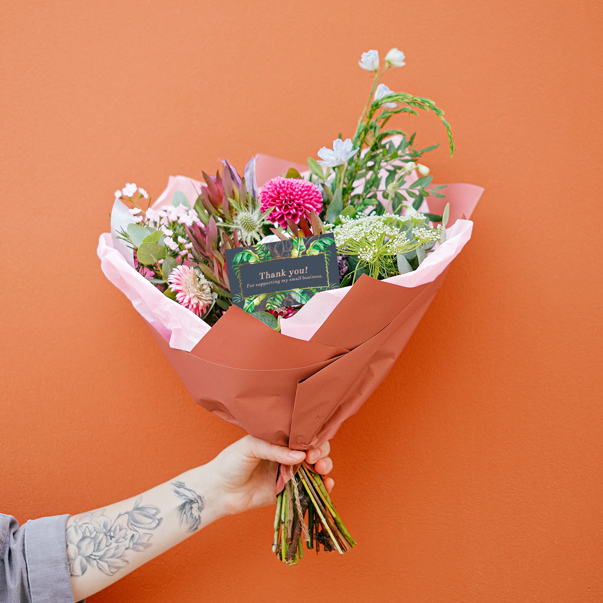 100 Dankeskarten Im Set – Elegantes Design Für Kleine Unternehmen, Online-Händler & Lokale Läden, 10,2x15,2 Cm