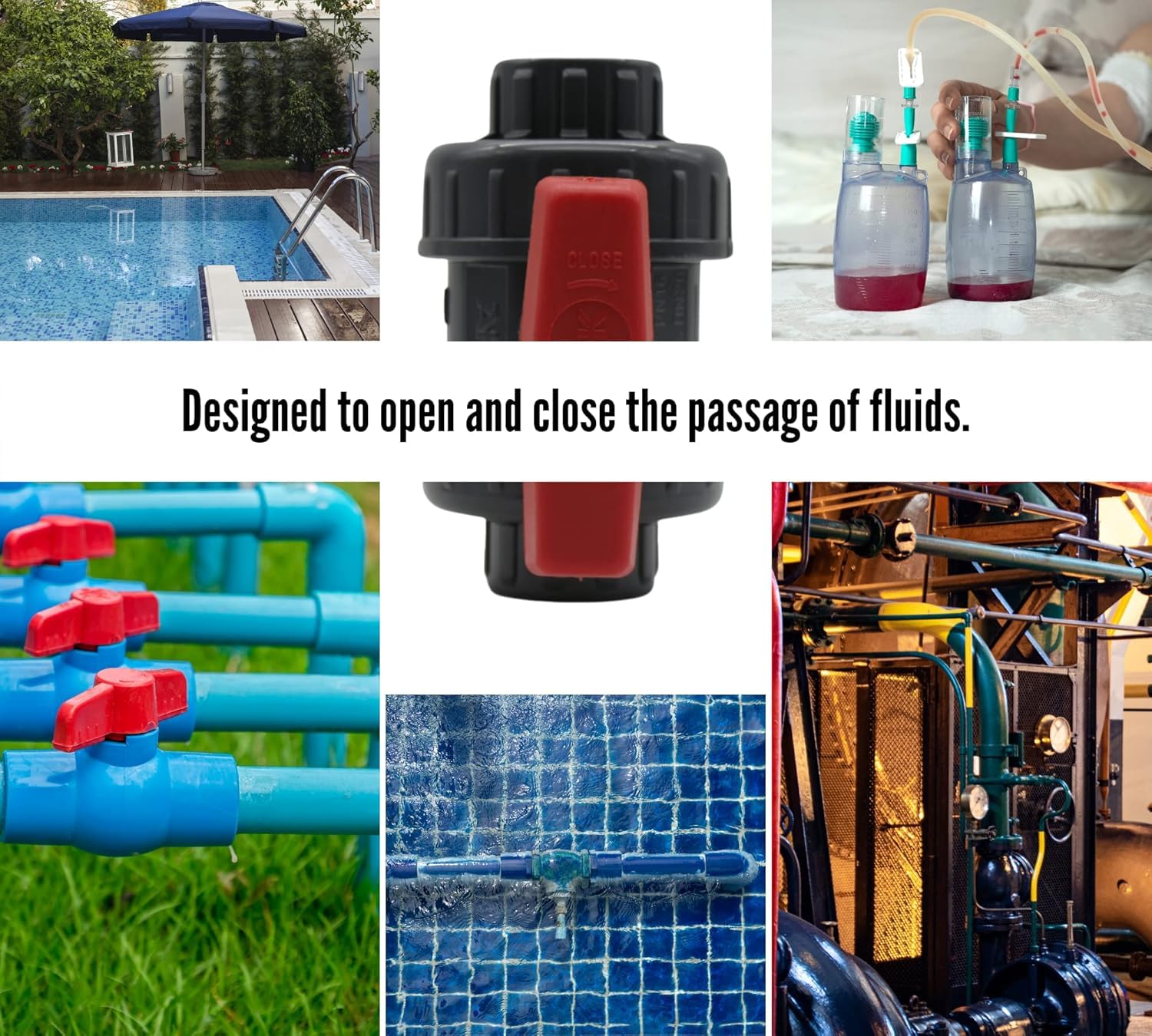 Suinga Valvula de Bola 75mm PVC y Polietileno | Valvula PVC 75 de doble unión para pegar PN 10 | Válvula Sphere Plastico PVC | para manguera de riego, bomba de piscina, tuberia
