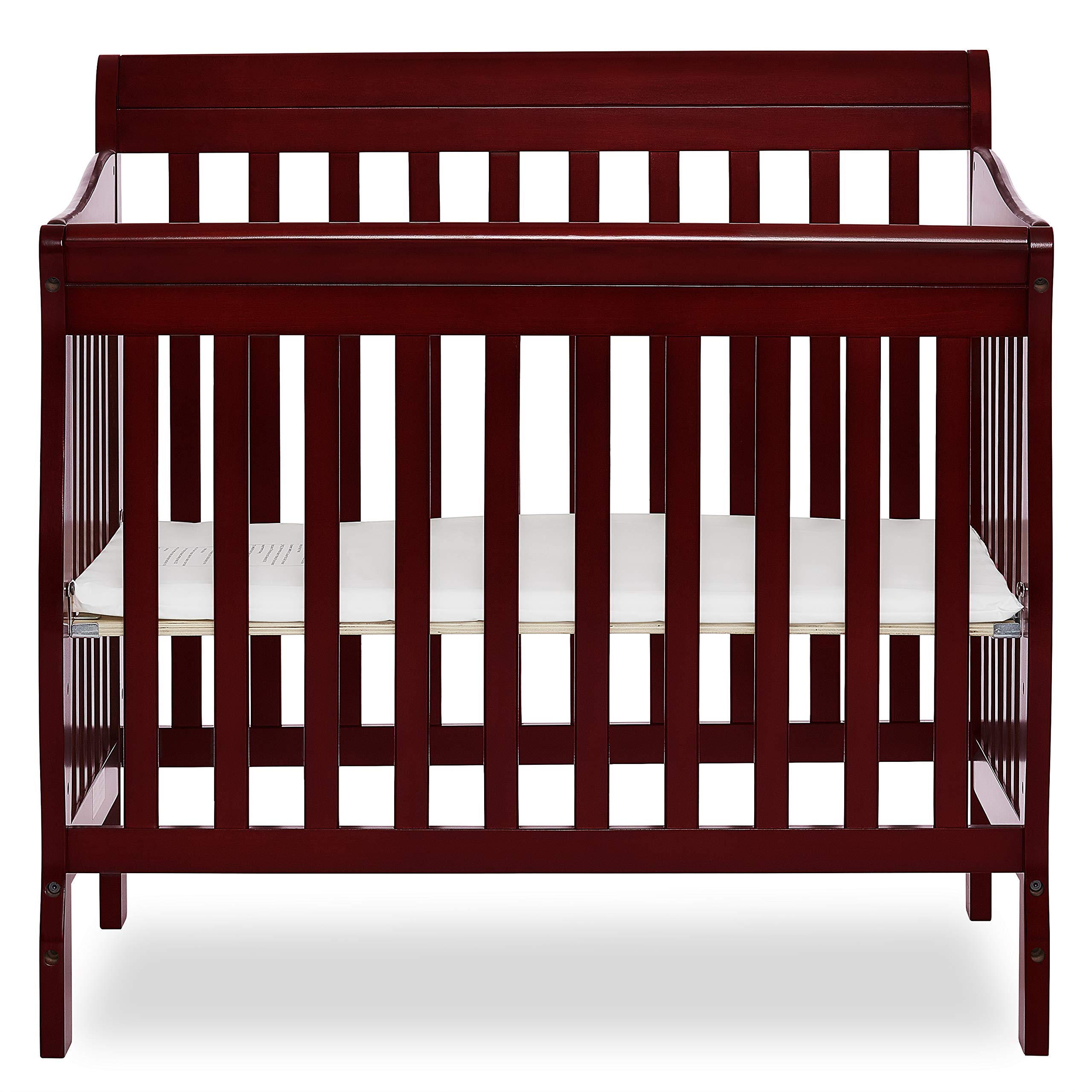 Dream On Me Aden 4-in-1 Convertible Mini Crib in Cherry, Greenguard Gold Certified, 39x23x36 Inch (Pack of 1)