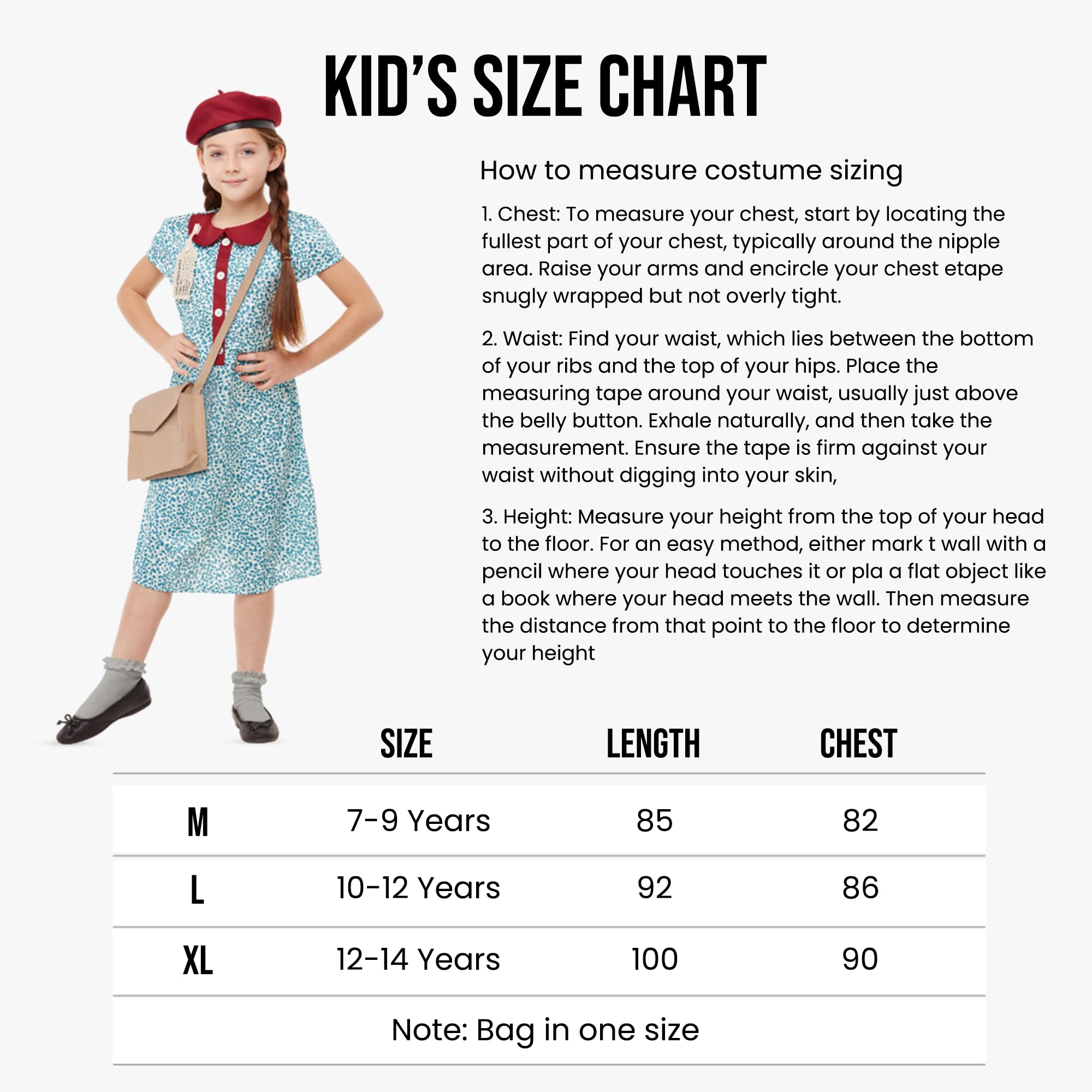 My Illusions Girls Evacuee Costume XL, Blue, 12-14 Years - Image 3