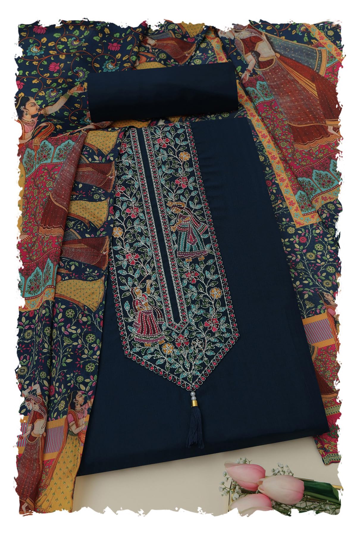 soch Womens Vatican Silk Embroidered Unstitched Dress Material With Thread Work-picture-22