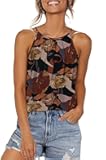 Womens Pleated Tank Tops Spaghetti Strap Camisole Halter Tops Curved Hem Fashion 2025