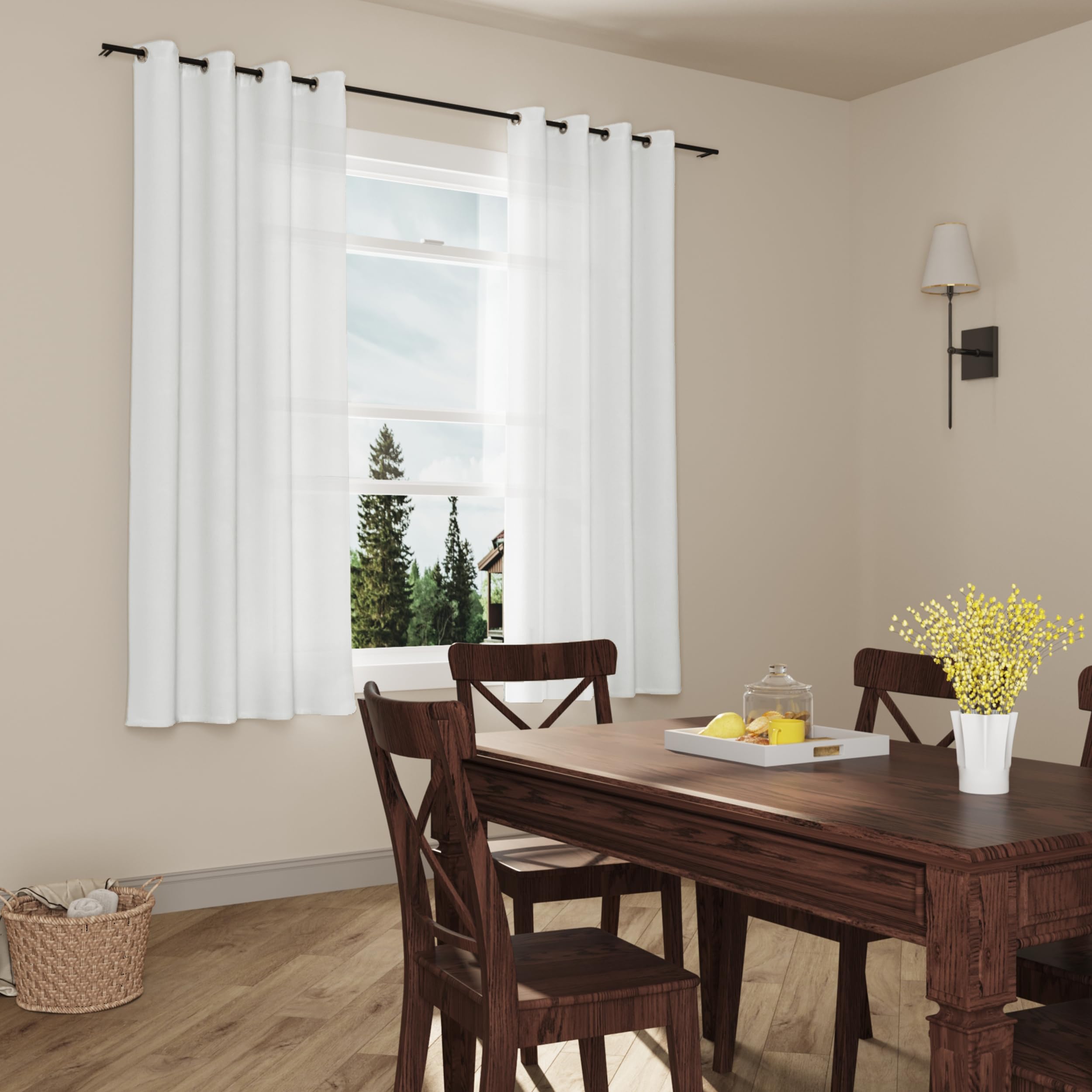 Urban Space Set Di 2 Tende In Cotone 100% Per Camera Da Letto, 122x160 Cm - Con Occhielli E Fermatenda Con Nappe - Filtrano La Luce, Stile Boho - 2