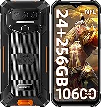 OUKITEL WP23 Plus (2025) Unbreakable Mobile - 10600mAh 24GB RAM+256GB ROM/1TB Rugerized Mobile, Battery 10600mAh 6.52" HD Android 14 Mobile Phone, 13MP Camera, 4G Dual SIM/NFC/GPS/OTG/Face ID, Orange