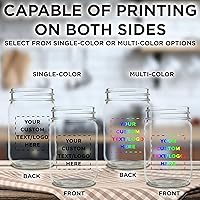 Vista 6 de DISCOUNT PROMOS Tarros decorativos personalizados de 12 onzas, juego de 100 unidades, tarros de vidrio para avena durante la noche, dulces, frutas