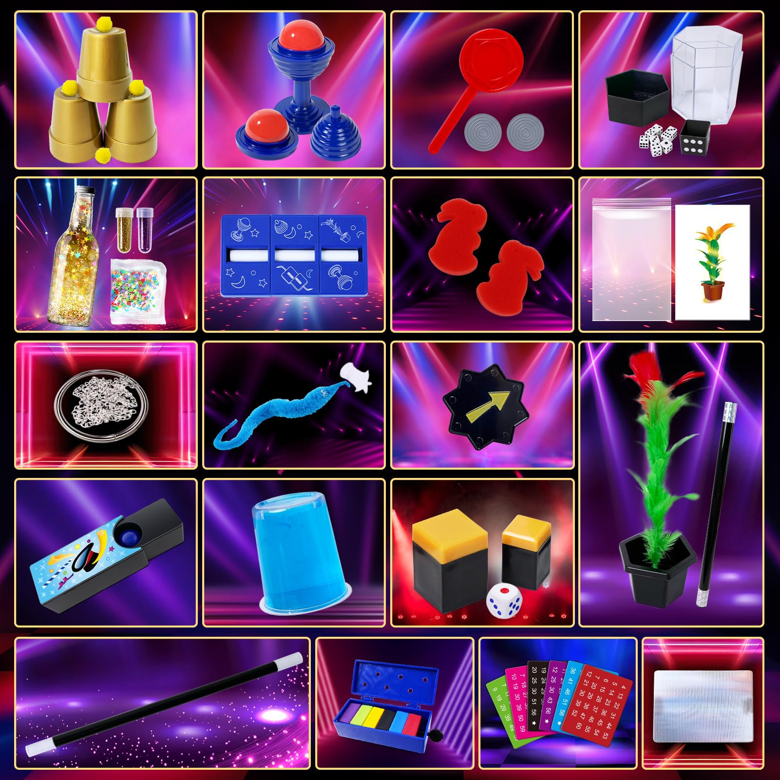 PATIFEED Magic Kit, 50+ Magic Tricks for Kids with Instructions for Each Trick to Perform, Magic Set for Girls Boys Beginners