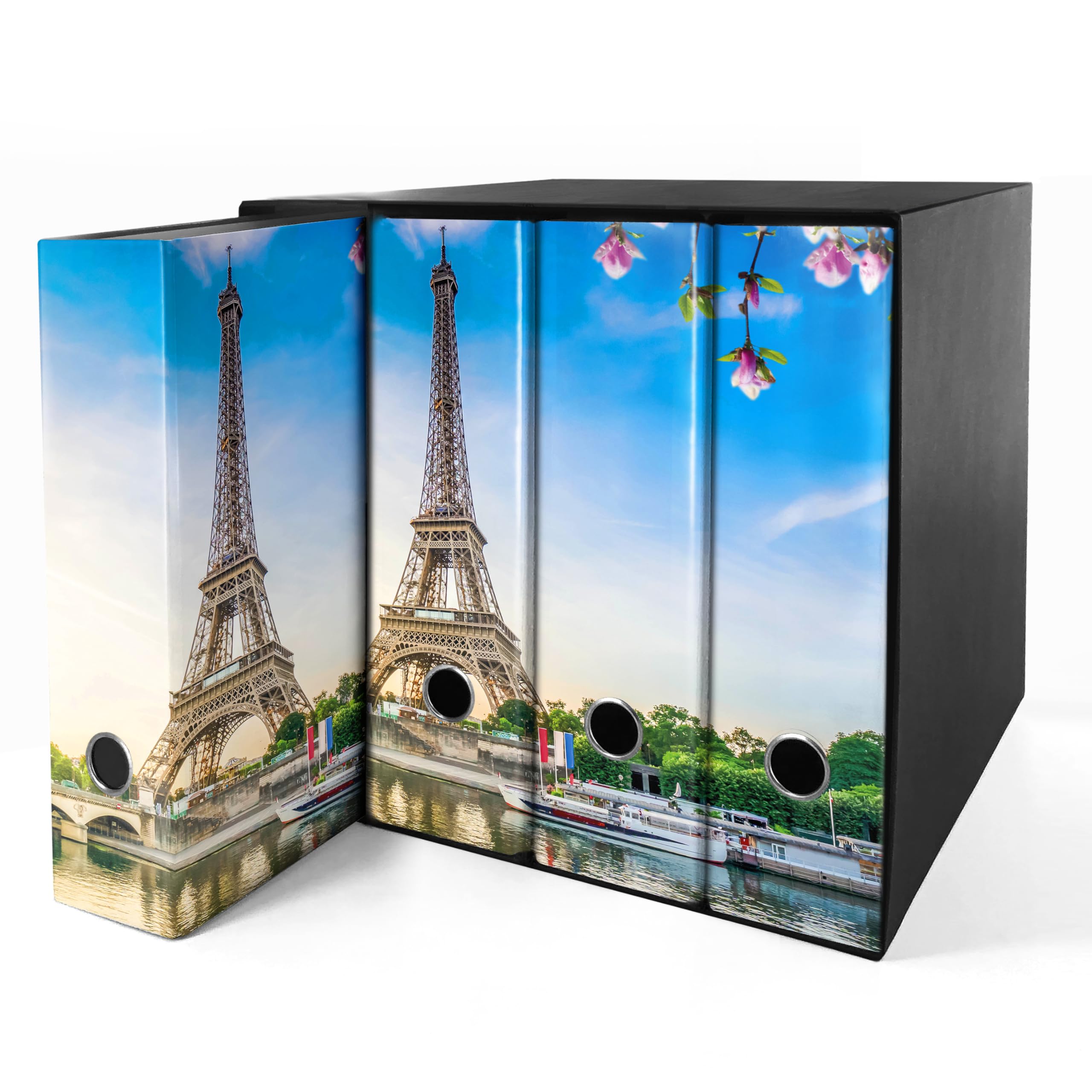 Set da 4 raccoglitori ad anelli PARIGI - Faldoni SHAREPRINTING (H31 con 2 anelli)