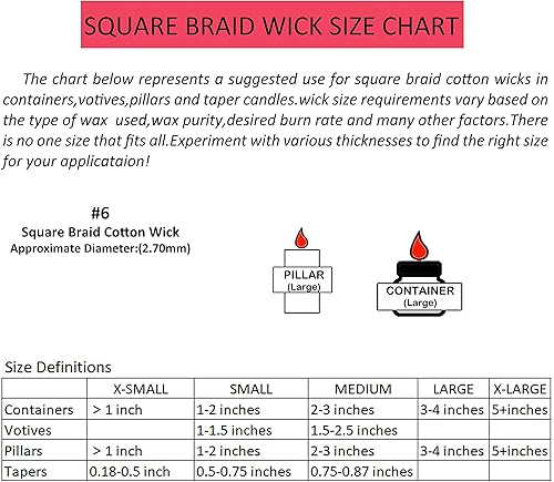 Miniatura 3 de MILIVIXAY Paquete de mecha cuadrada trenzada de 45 capas mechas de algodón de carrete de 200 pies, 200 pestañas de soporte de mecha de vela