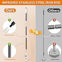 Vista 6 de Bathroom Scrub Brush with Long Handle, 3-in-1 Tub and Tile Cleaner with 5 Replaceable Heads for Shower, Floor & Wall Cleaning