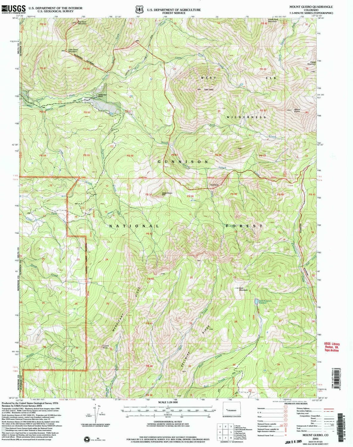 YellowMaps Mount Guero CO topo map, 124000 Scale, 7.5 X 7
