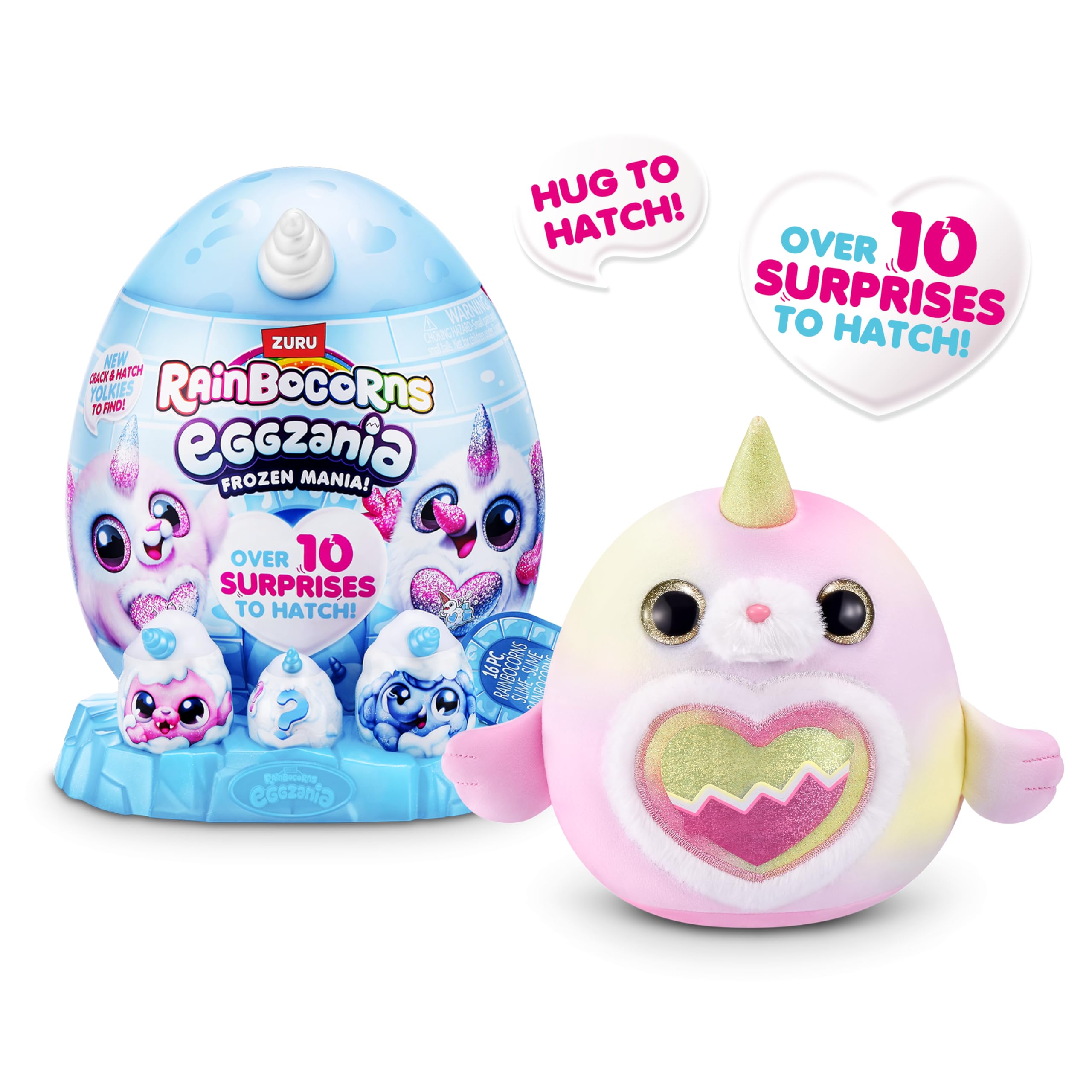 Rainbocorns Eggzania Frozen Mania by ZURU, Collectible Plush Toy for Girls 3+, Blizzy, 19 cm x 24.1 cm x 17.5 cm - Image 3