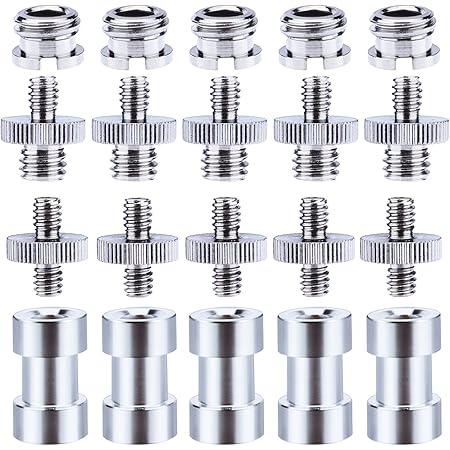 Sunmns 1/4 Inch and 3/8 Inch Converter Threaded Screws Adapter Mount Set for Camera/Tripod/Monopod/Ballhead, 21 Pieces