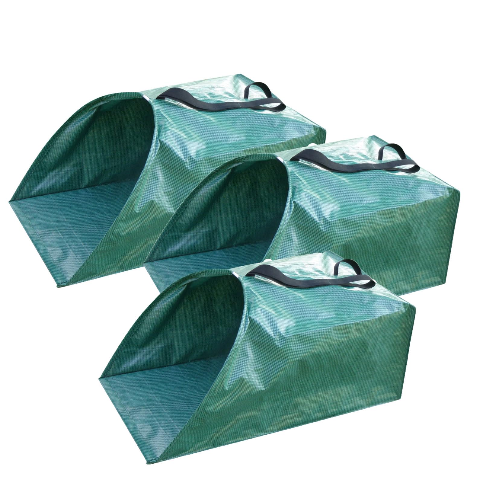 Bolsas de residuos de jardín de alta resistencia 200L,3pcs Bolsa de recogida de hojas caídas ,con Asas ,Plegables ,resistentes a desgarros ,resistentes al agua ,para hojas basura escombros