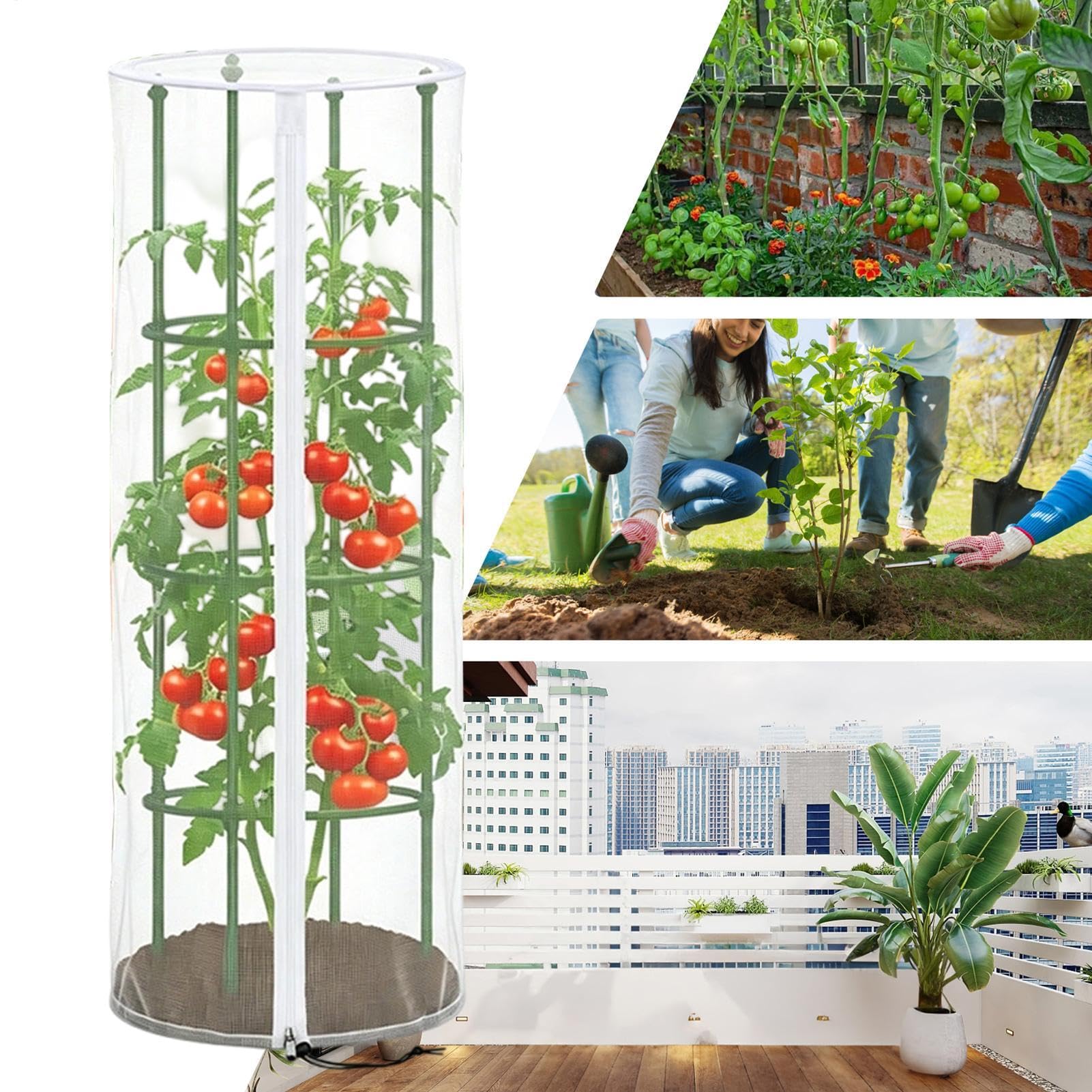 Red Protectora para Plantas Barrera Protectora con Cremallera para Animales | Barrera para Pájaros en Plantas de Tomate con Jaula Verduras Flores Guisantes Pepinos Árboles Frutales Arbus
