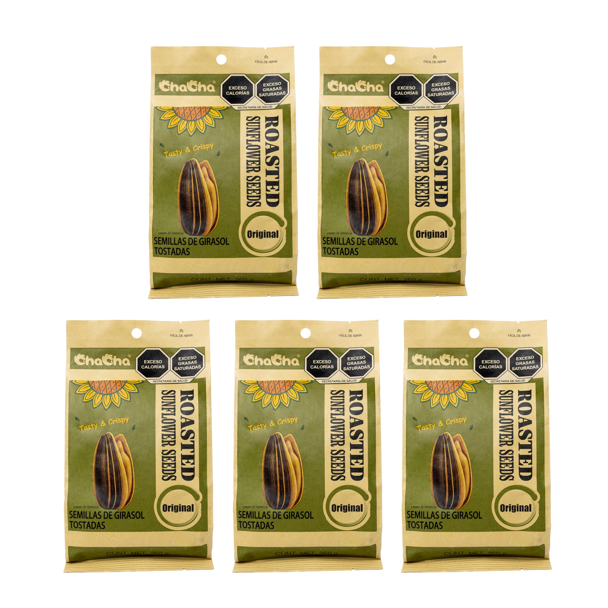 Cha Cha Sunflower Seeds (Roasted) 250g 100% Natural Flavor (16 Bags)