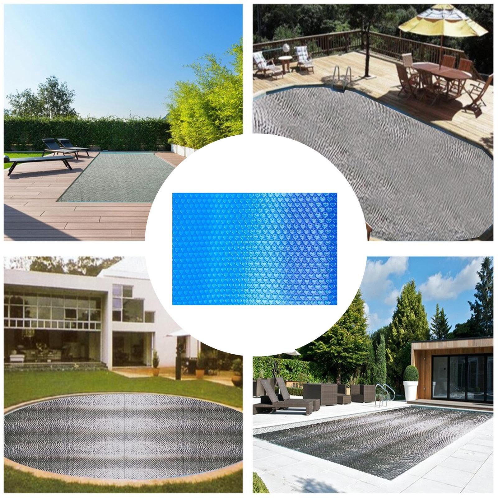 Cubierta Solar Para Piscina - Cubierta De Calefacción Para Piscina | Rettangolare Aislada | Calentador De Piscina Resistente A Los Rayos UV, Reduce La Evaporación Del Agua Para Cubierta Solar Pa