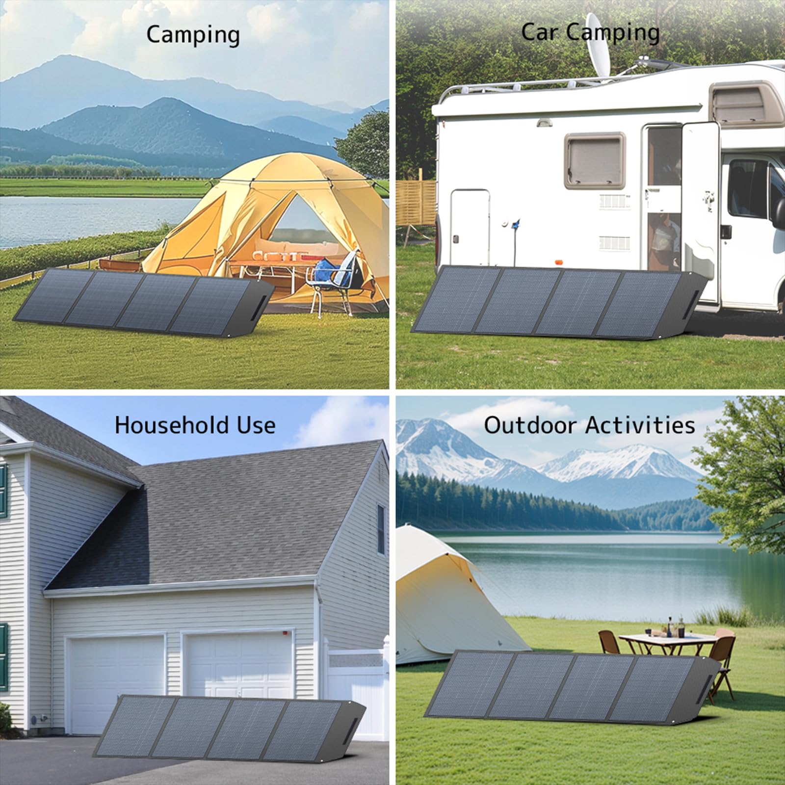 Módulo solar plegable de 300 W, cargador solar con IP64, resistente al agua, 22,5 % de eficiencia de conversión, cargador portátil, panel solar para campistas, RV para exteriores