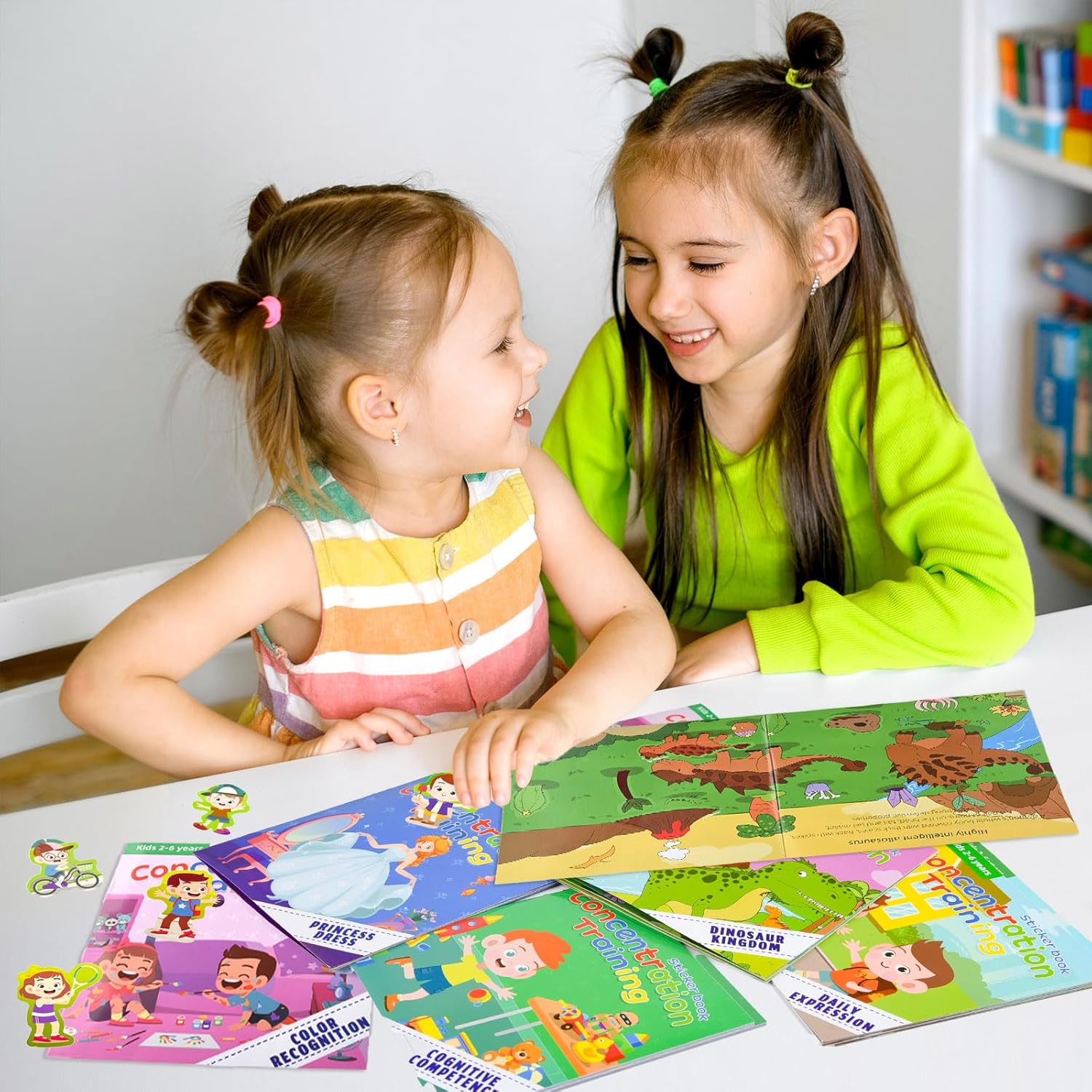 ASTARON 10 Pack Sticker Activity Book for Toddlers 2-6, Concentration Training Sticker Game, Travel Toys Airplane Activities Educational Sensory Learning Toy Party Favors for Kids