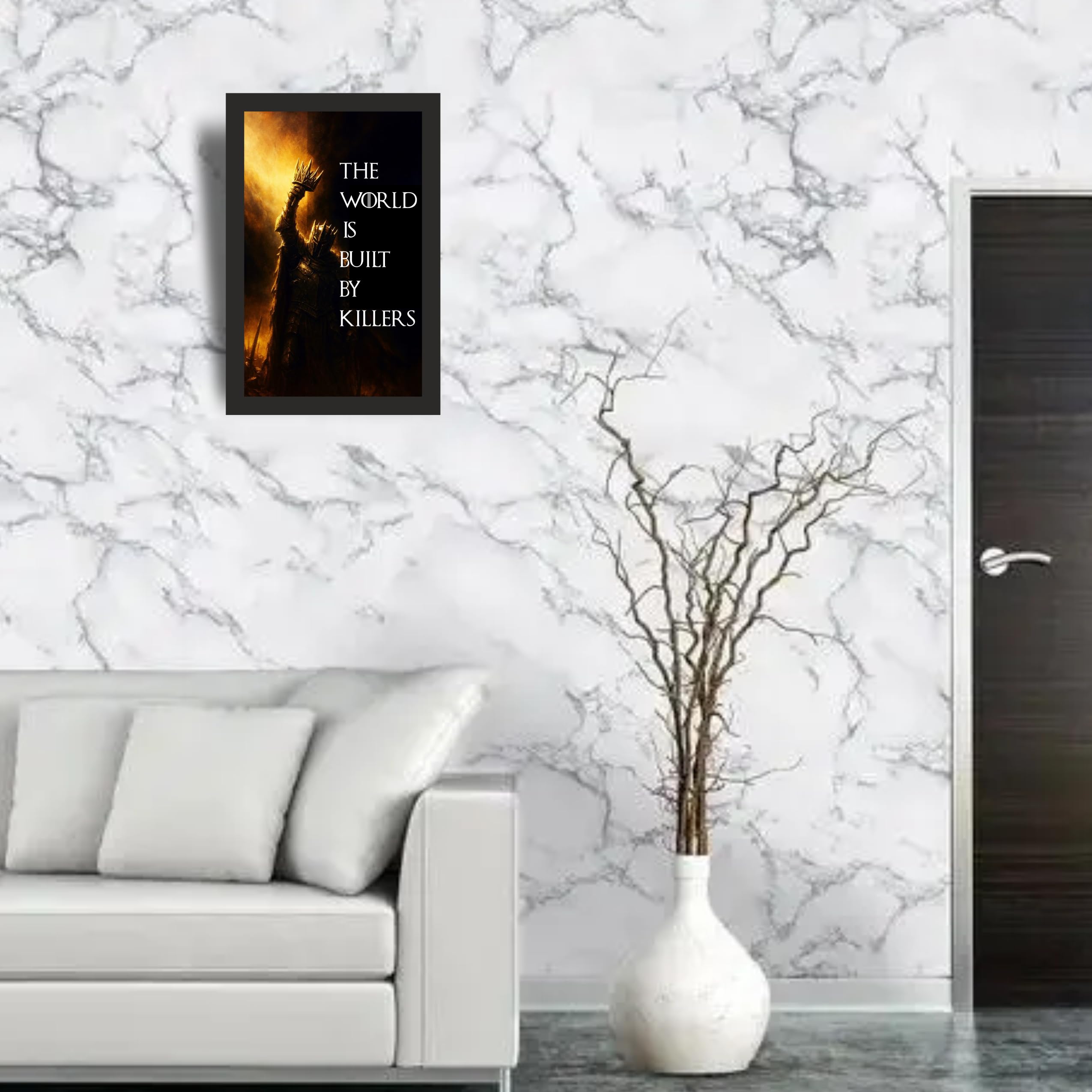 World Built by Killers Dark King Photo Frame A4 Black