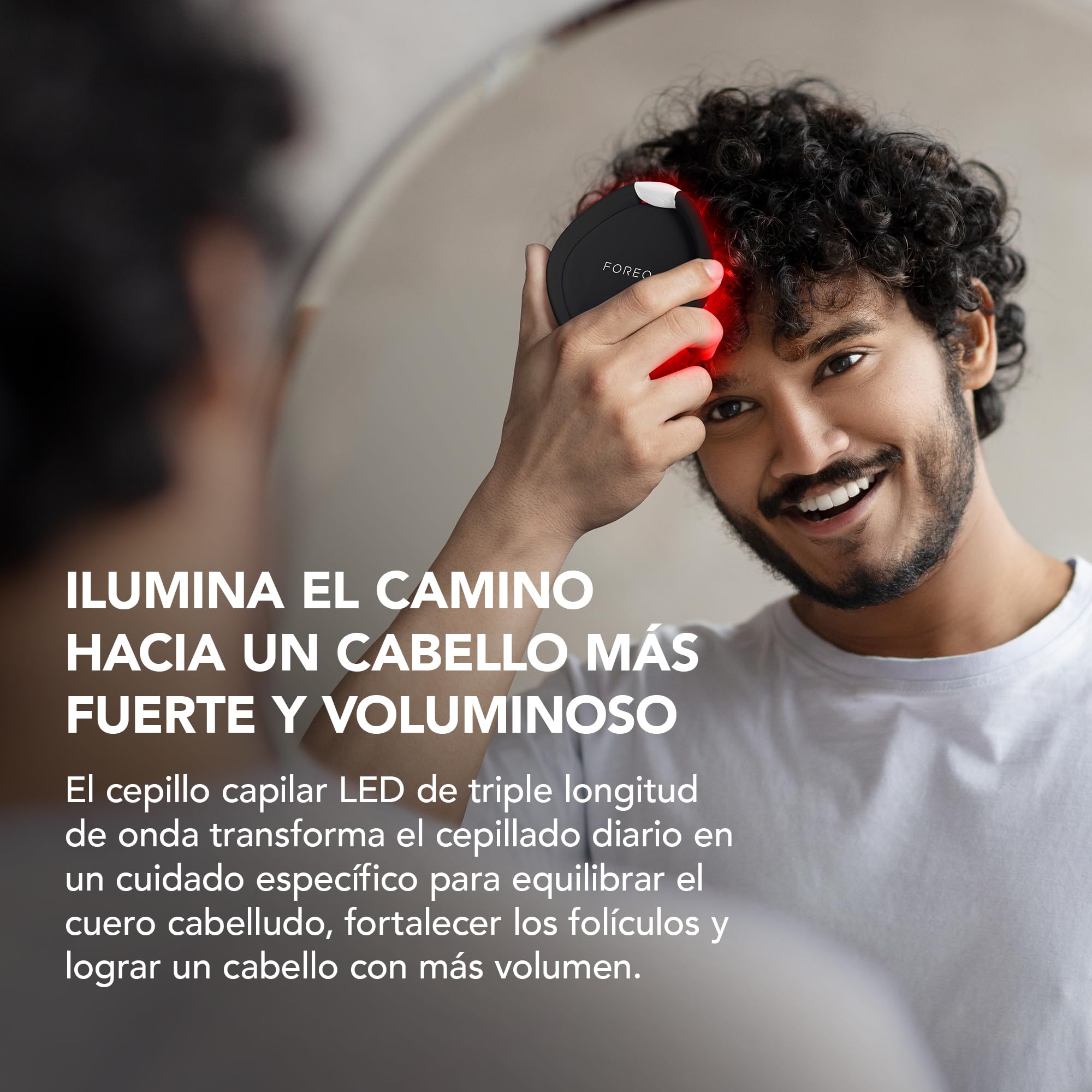 FOREO FLIP Play Advanced LED Light Hairbrush - Multi-Functional 3-in-1 Hair & Scalp Tool with Red, Blue & Green Light Modes – Designed to Support Scalp and Hair Appearance - Midnight Magic!