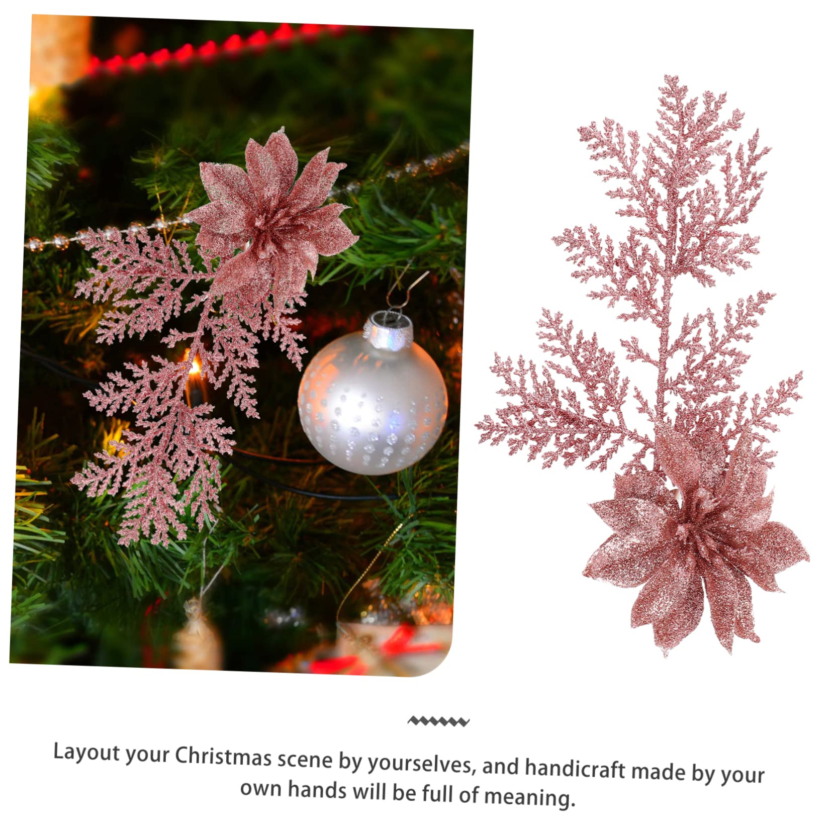TOPBATHY 2 Set Di Rami Di Pino Natalizio Fiori Finti Decorativi Albero Raccoglie Imitazione Decorazione Per Casa Vacanze 6 Pezzi * 2