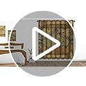Jekeno World Map Blackout Curtains World Map Vintage Print Grommet Window Drapes for Bedroom Living Room 2 Panel Set, 52"x84"