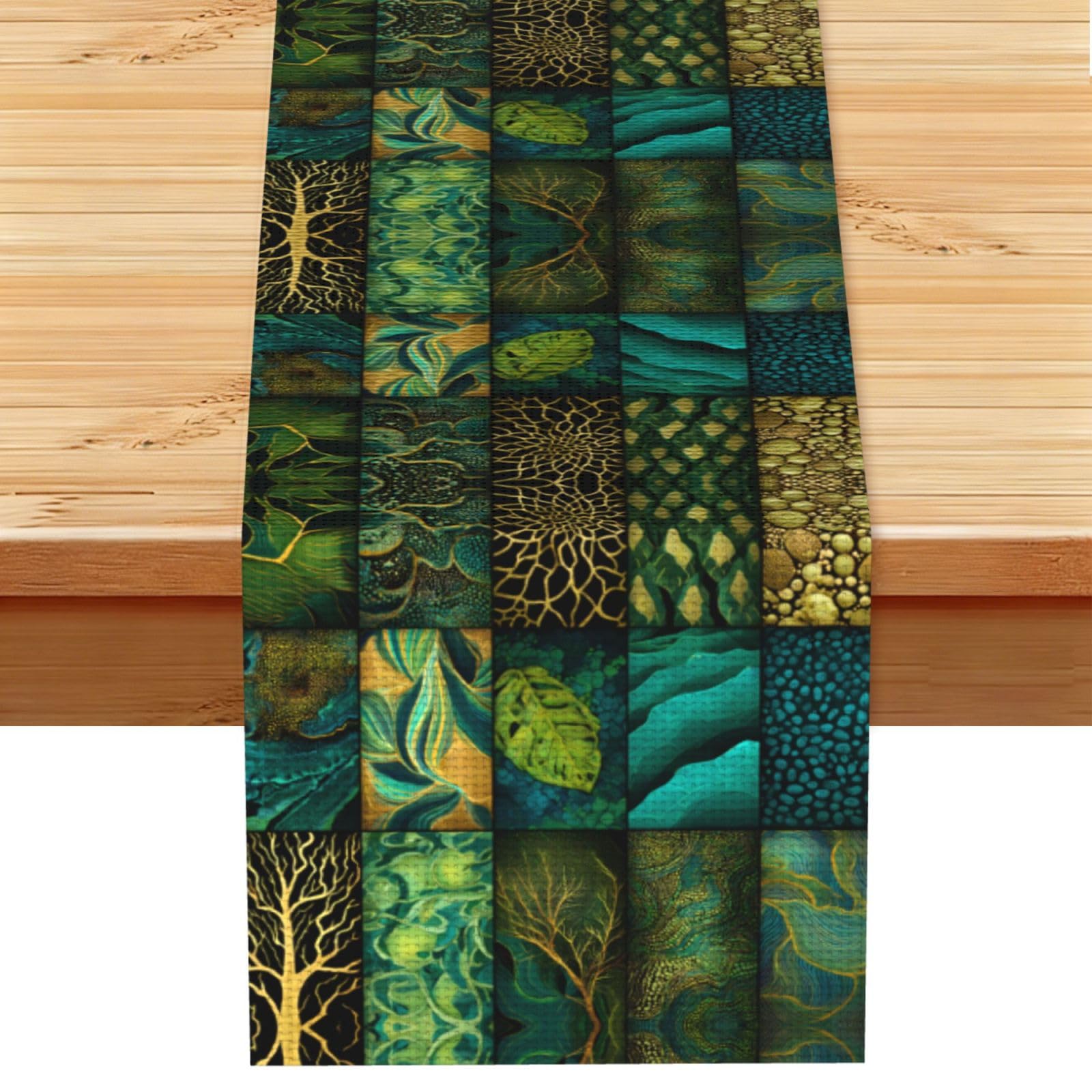Tropical rainforest display Linen Feel Table Runner Wedding Party Home Decoration