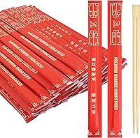 SOEOS Premium Disposable Bamboo Chopsticks, 100 Sets UV Treated Individually Wrapped, Splinter-Free for Sushi Asian Cuisine Parties Picnics