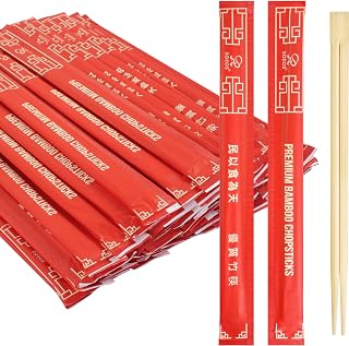 SOEOS Premium Disposable Bamboo Chopsticks, 100 Sets UV Treated Individually Wrapped Splinter-Free for Sushi Asian Cuisine