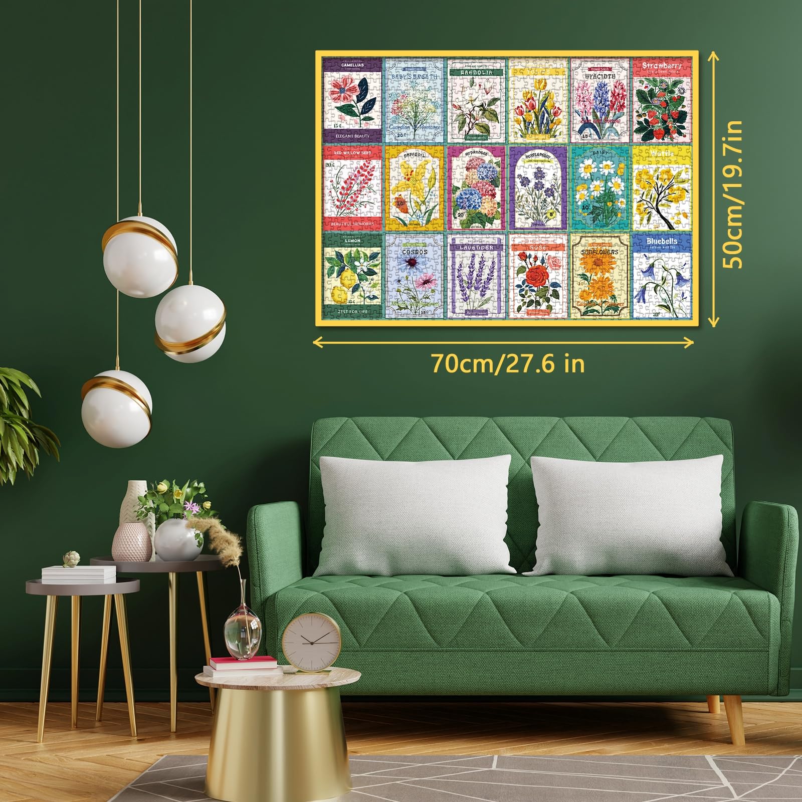 1000 Teile Blumenpuzzle Für Erwachsene – Vintage Pflanzen-Collage, 50x70 Cm, Ideales Geschenk