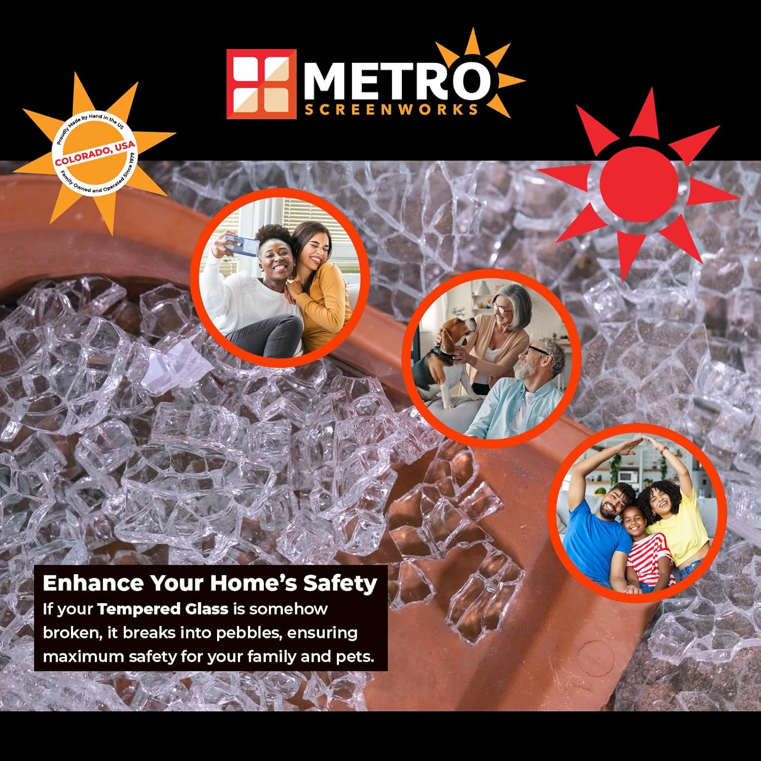 Metro Screenworks Custom Tempered Glass Panel for Porch & Patio Panels, Outdoor Enclosures & Replacement - Enclose Your Porch with Tempered Glass Panels