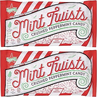 Atkinson's Mint Twists Crushed - Peppermint Red & White Candy - Gluten Free, Kosher, Vegan - Great for Baked Goods and Sweet Treats - 8 oz. Peg Bags - 2 Pack