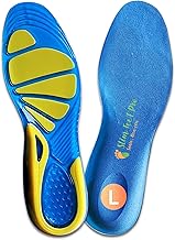 Anti-shock Gel Safety Shoe Insoles for Men Women Size L for Basketball, Sport Hiking, Walking, Foot Care, Non-Slip, Anti-Odour, Flat or Hollow Feet, Sensitive, Hallux Valgus