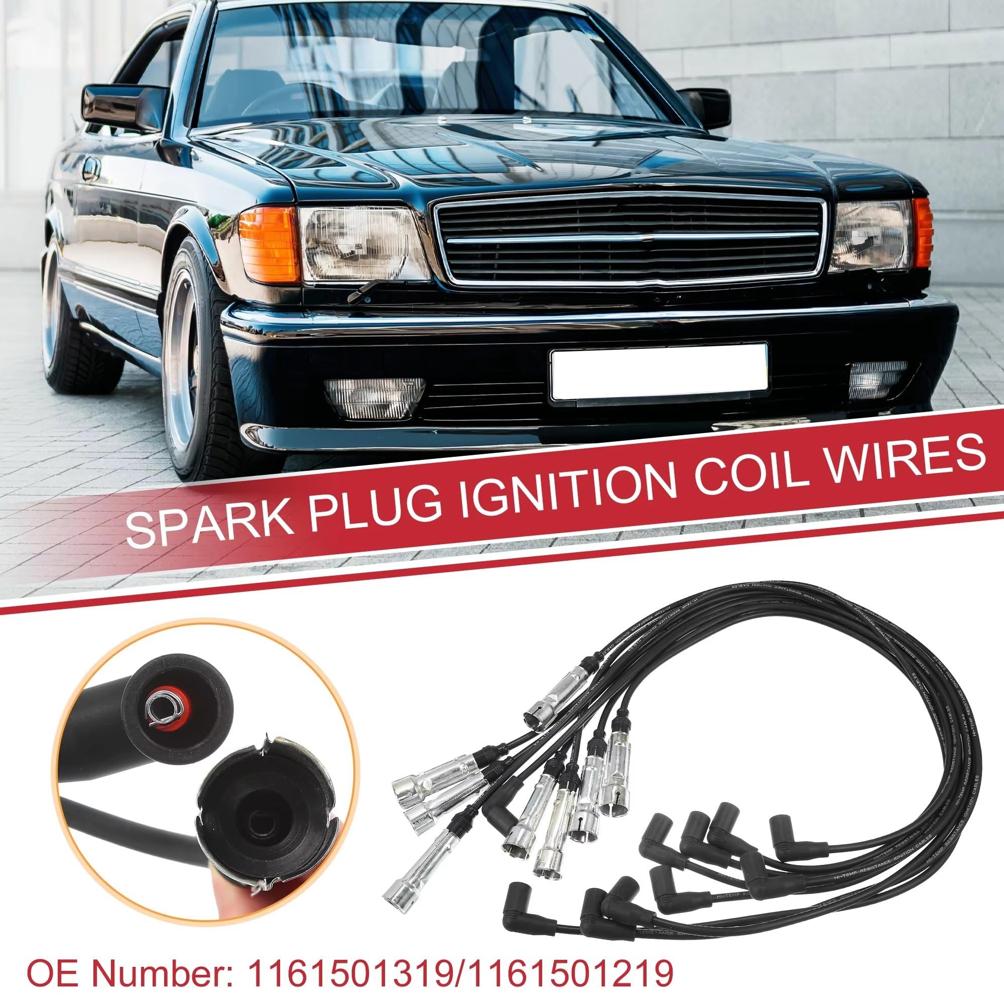 cables bujías coche Para Benz para 380SE 380SL 500SEC 1161501319 | 1161501219 cables de bobina de bujía de coche Cable de arnés de bobina de encendido