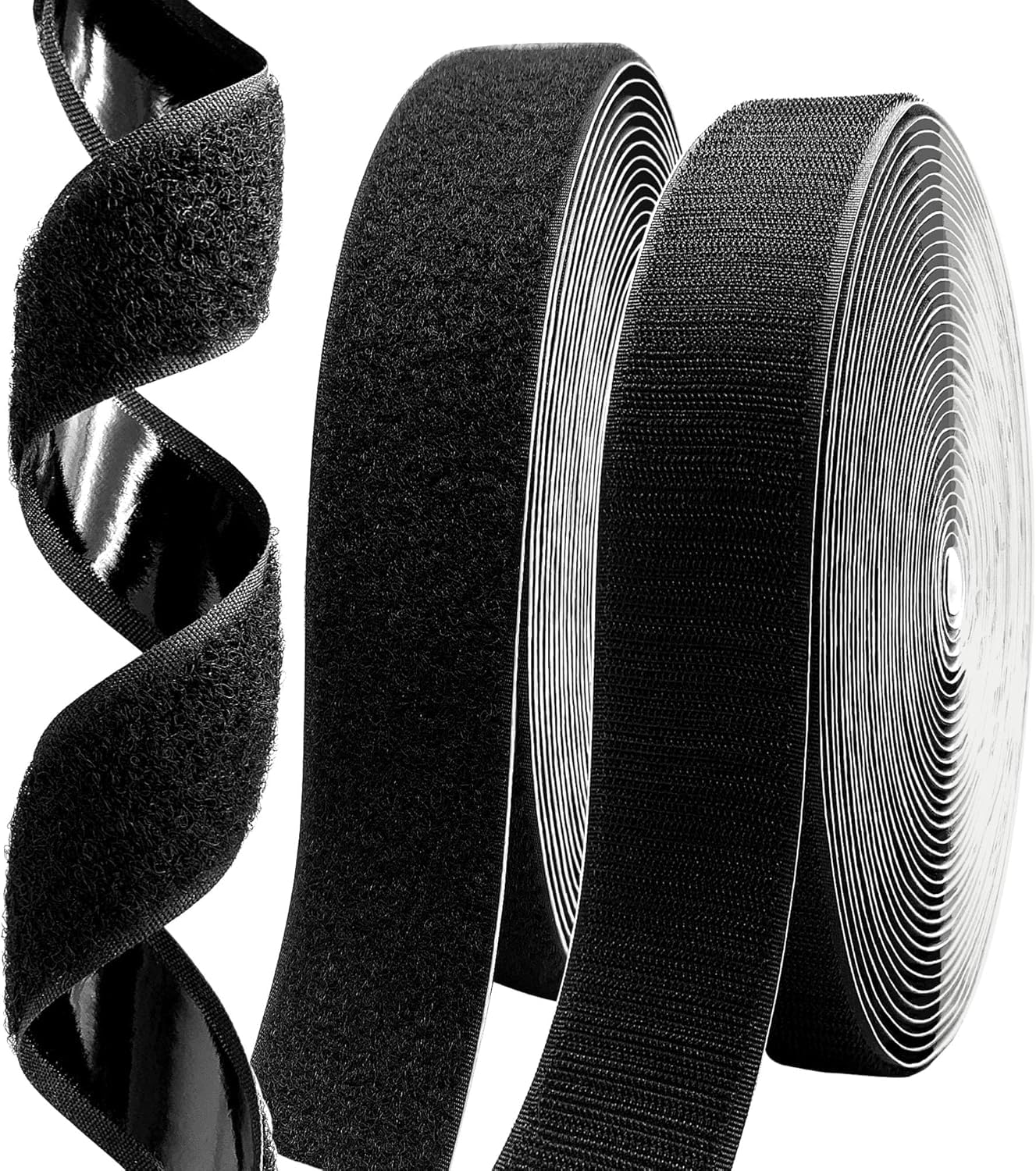 Heavy Duty Hook and Loop Tape Self Adhesive, 2CM*5M Black
