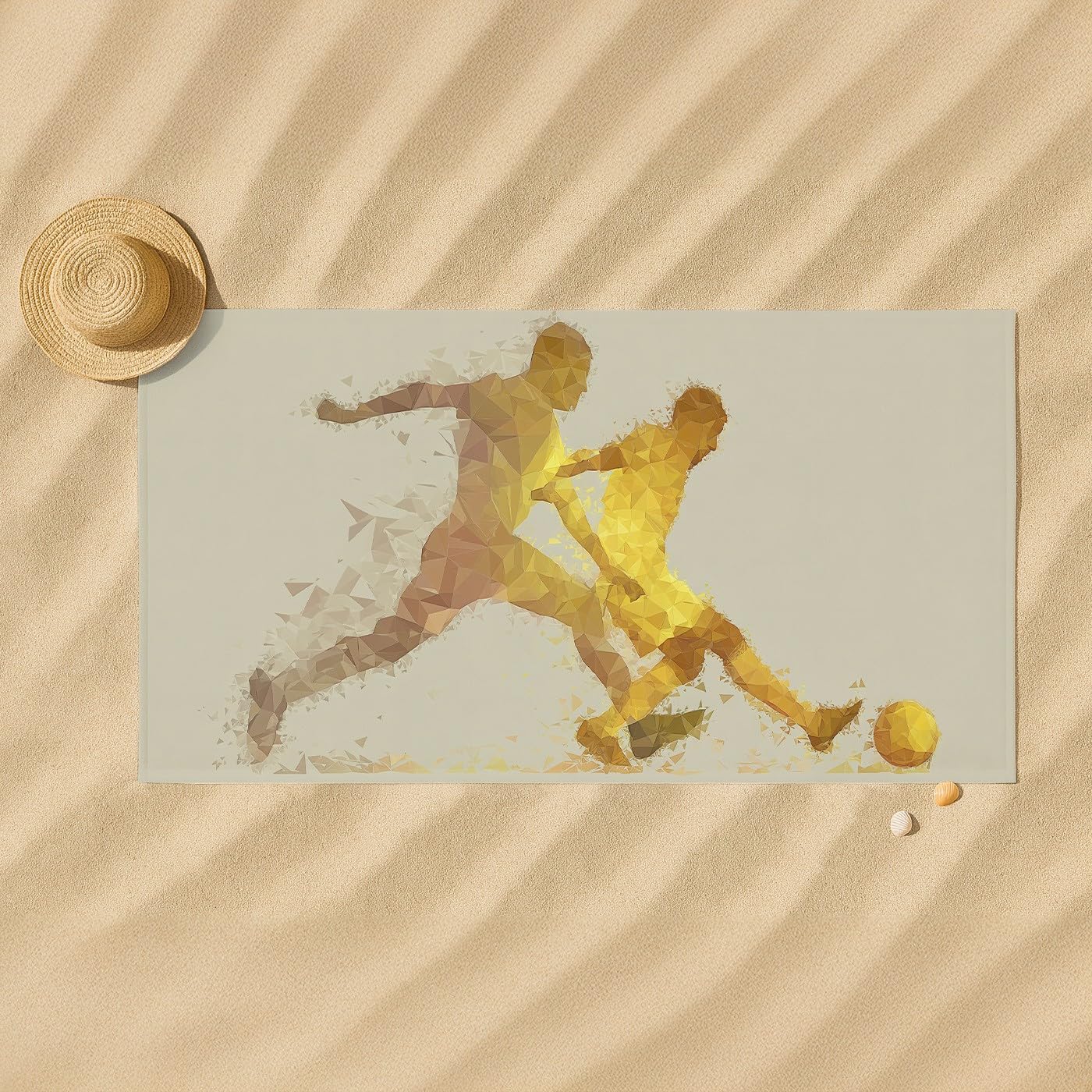 Genérico Proste ręczniki plażowe/basenowe miękkie sportowe ręczniki piłkarskie, szybkoschnące, lekkie, odpowiednie na basen, kemping, do podróży ręcznik plażowy 160 x 80, żółty