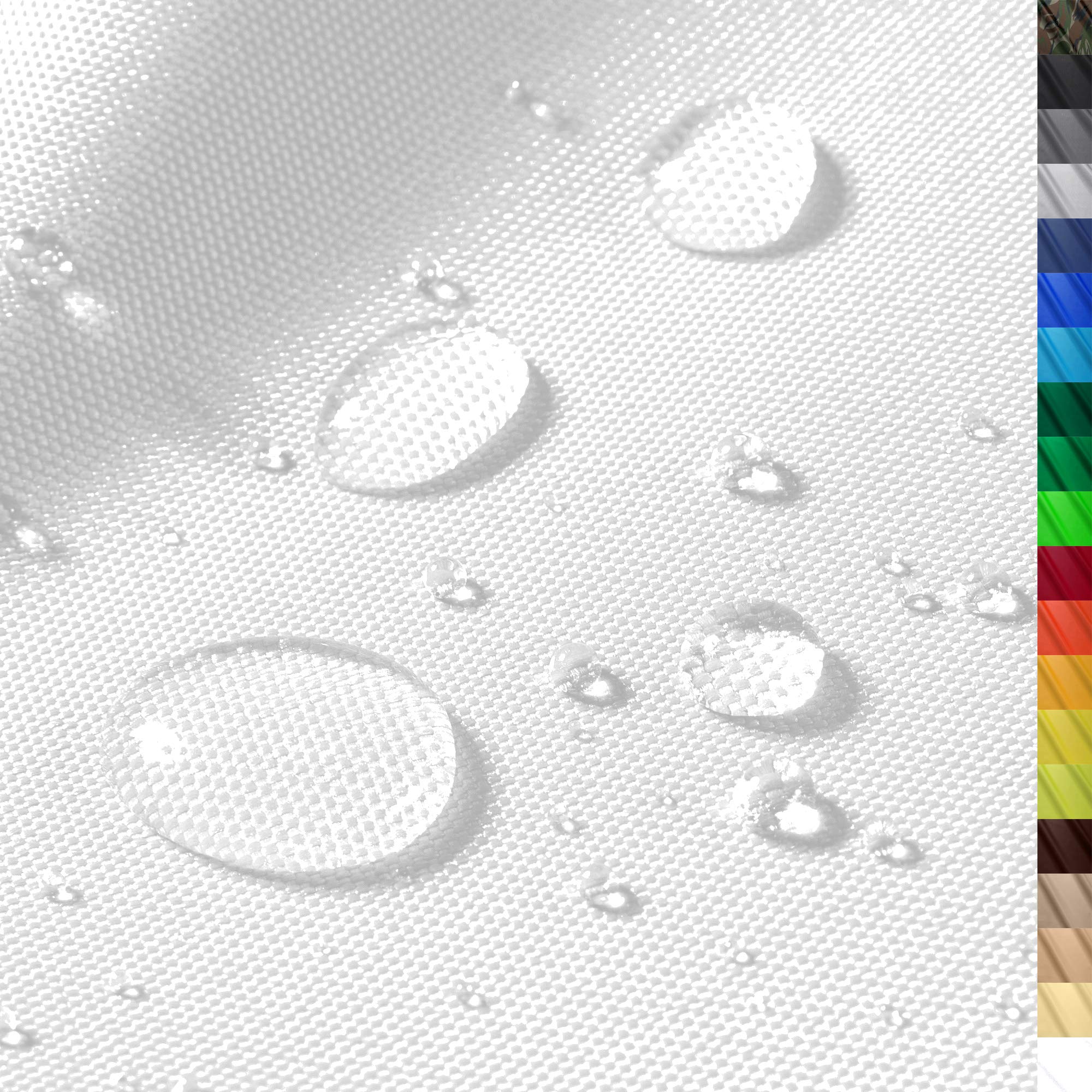 "Monaco Tejido de poliéster Impermeable | 300cm x 160cm | Columna de Agua 12.000 mm Color 01 | Blanco | Tejido de poliéster 160cm de Ancho por Metro Impermeable Exterior