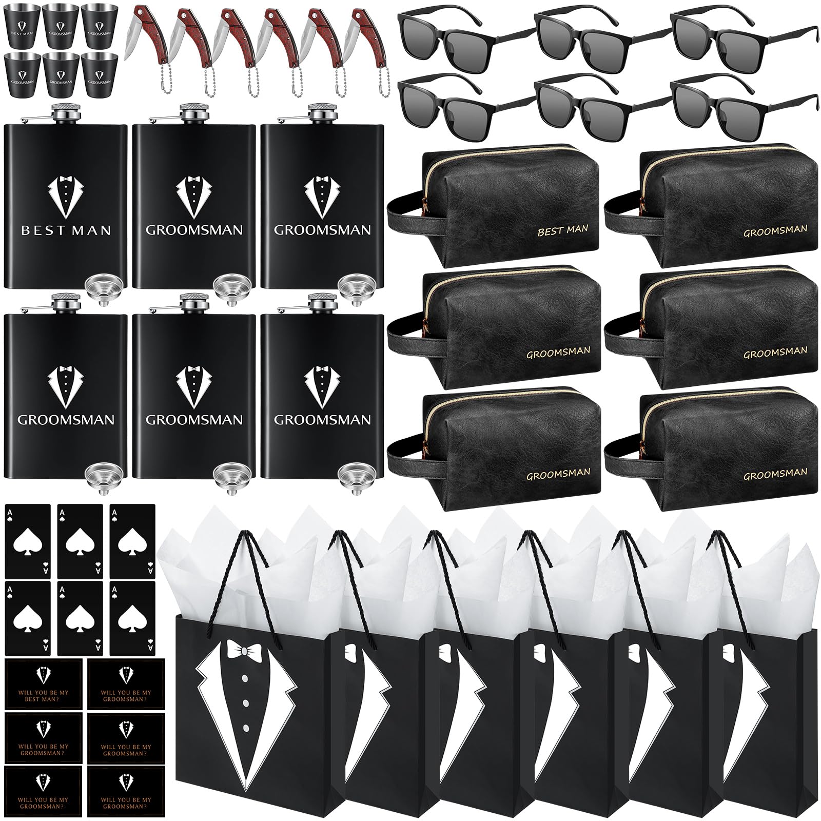 60-Piece Groomsmen Gift Set of 6
